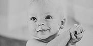 Ryatt joined the competition — help win amazing prizes! baby, child, infant, smile, clapping, hands, indoor, black_and_white, cute, happy, portrait, young, playful, expression, sitting, face, eyes, skin, hair, toddler