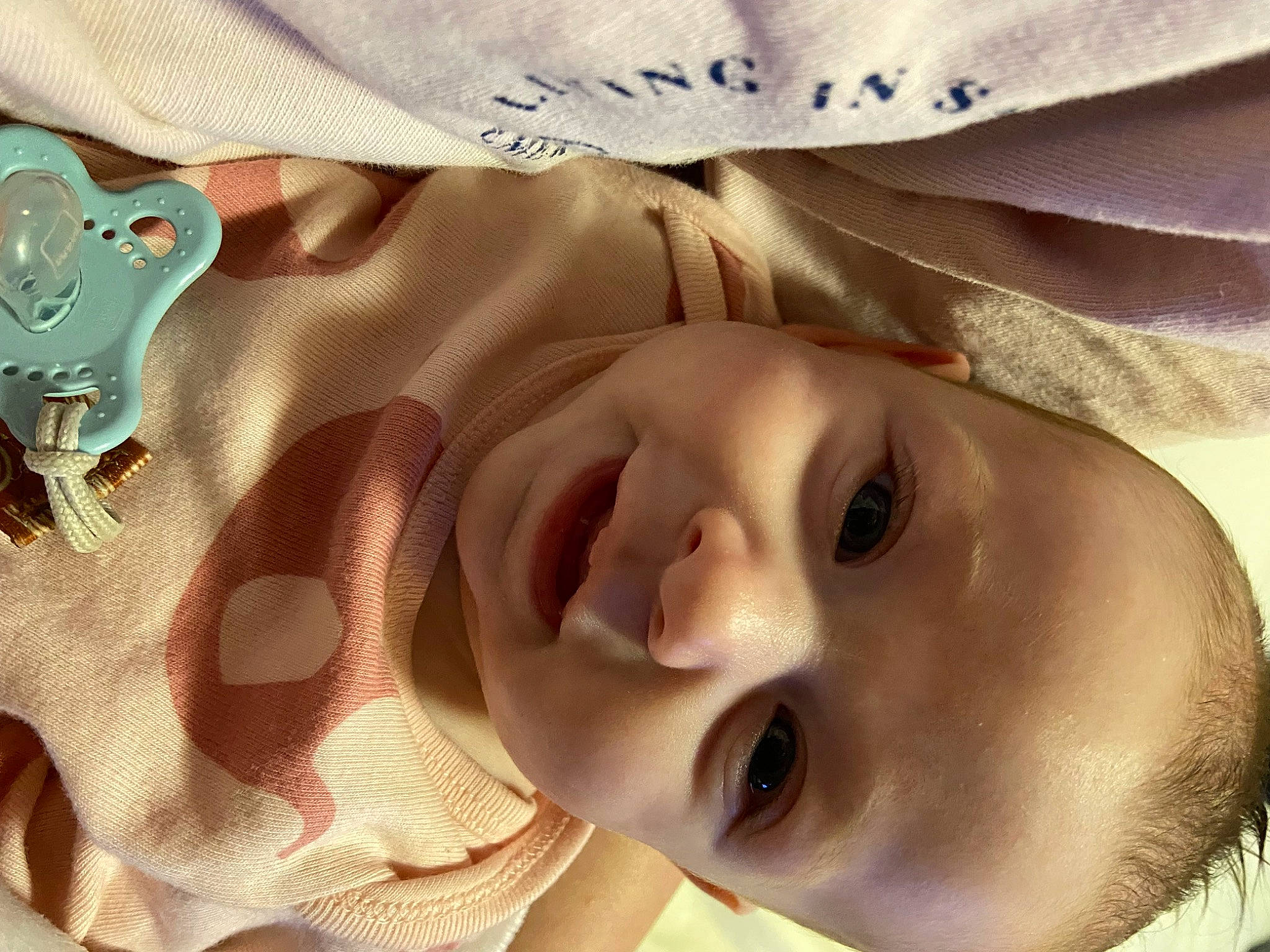 Raylee is registered to the contest to win money with this photo: baby, baby_toddler_clothing, cheek, child, chin, eyebrow, eyelash, font, happy, iris, lip, mammal, mouth, nose, pattern, person, portrait_photography, skin, smile, toddler