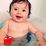baby, bath, bathroom, bathtub, blue_eyes, bubbles, child, cute, foam, happy, head, human, indoors, moisture, person, playful, skin, smiling, toy, water
