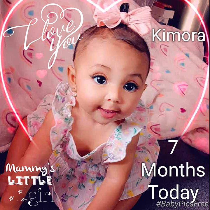 Kimora joined the competition — help win amazing prizes! baby, baby_toddler_clothing, beauty, cheek, child, chin, eyebrow, eyelash, facial_expression, flash_photography, font, happy, human, magenta, pattern, person, pink, poster, product, skin