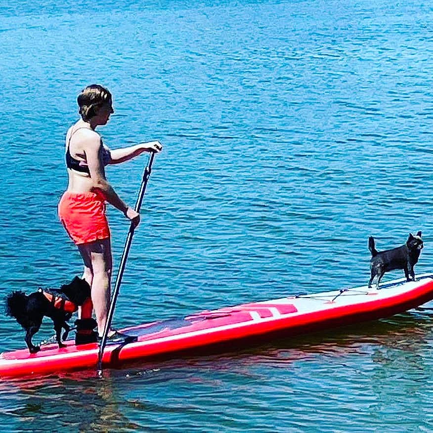 Oliver a rejoint le concours — aidez-le/la à gagner de superbes lots ! boat, boats_and_boating_equipment_and_supplies, dog, fun, lake, leisure, mammal, oar, outdoor_recreation, paddle, personal_protective_equipment, recreation, sports, sports_equipment, thigh, travel, vehicle, vertebrate, water, watercraft