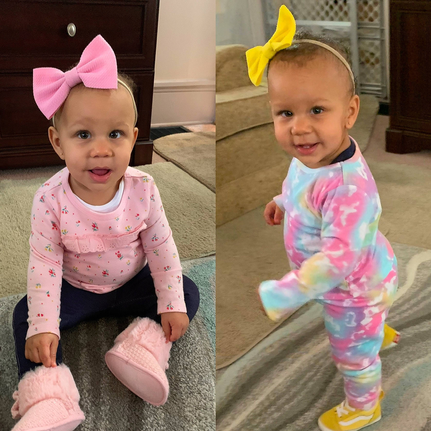 Haliey joined the competition — help win amazing prizes! baby, baby_products, baby_toddler_clothing, child, clothing, costume, dress, ear, footwear, hair_accessory, headband, headgear, pattern, person, pink, product, shoe, sleeve, toddler, yellow