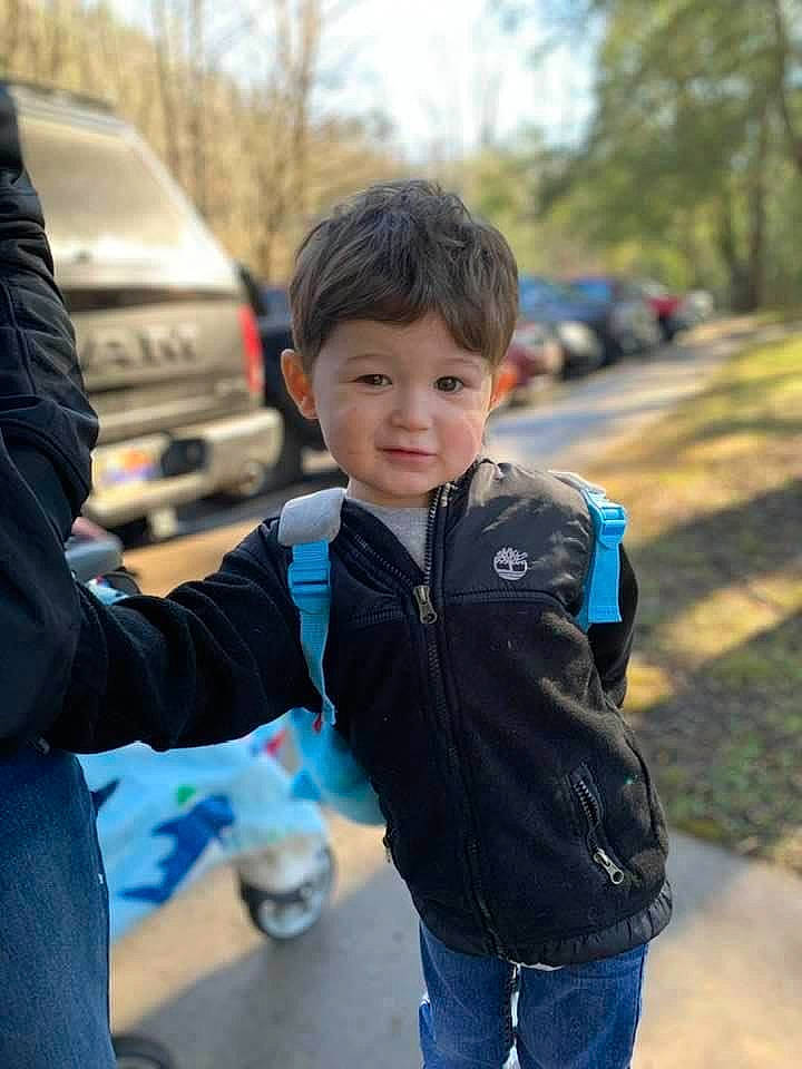 Caleb joined the competition — help win amazing prizes! baby, car, child, denim, electric_blue, fun, gesture, grass, happy, jacket, jeans, leisure, luxury_vehicle, person, plant, recreation, sky, smile, toddler, tree