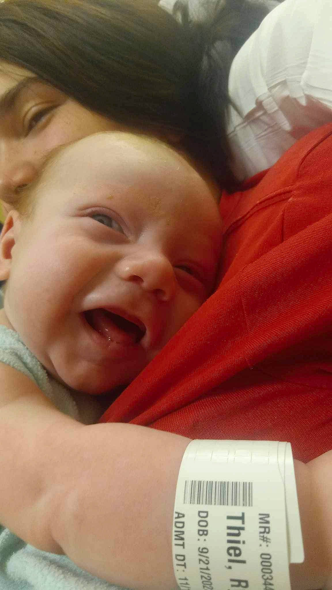 Ryder is registered to the contest to win money with this photo: baby, cheek, child, comfort, event, eyelash, finger, gesture, happy, laugh, lip, mouth, nail, nose, person, skin, smile, thumb, toddler, tooth