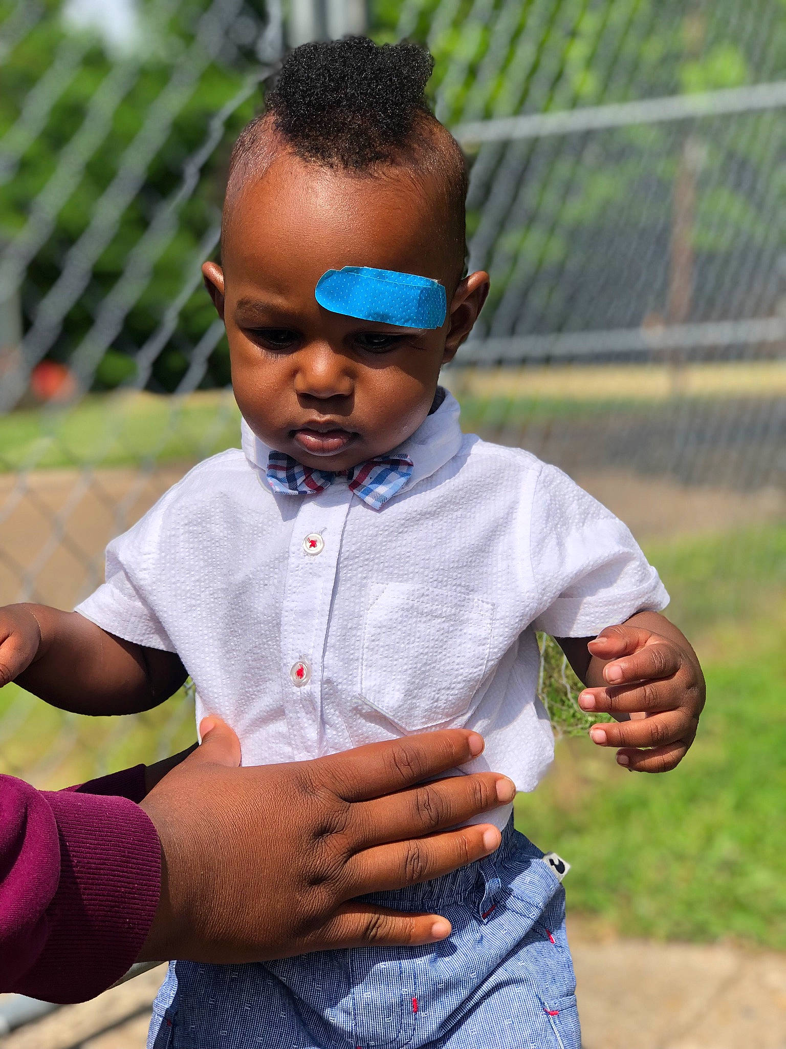 Chase joined the competition — help win amazing prizes! arm, baby, baby_toddler_clothing, child, eyewear, fence, fun, goggles, grass, happy, jewellery, leisure, necklace, person, recreation, sleeve, soil, sunglasses, t_shirt, toddler