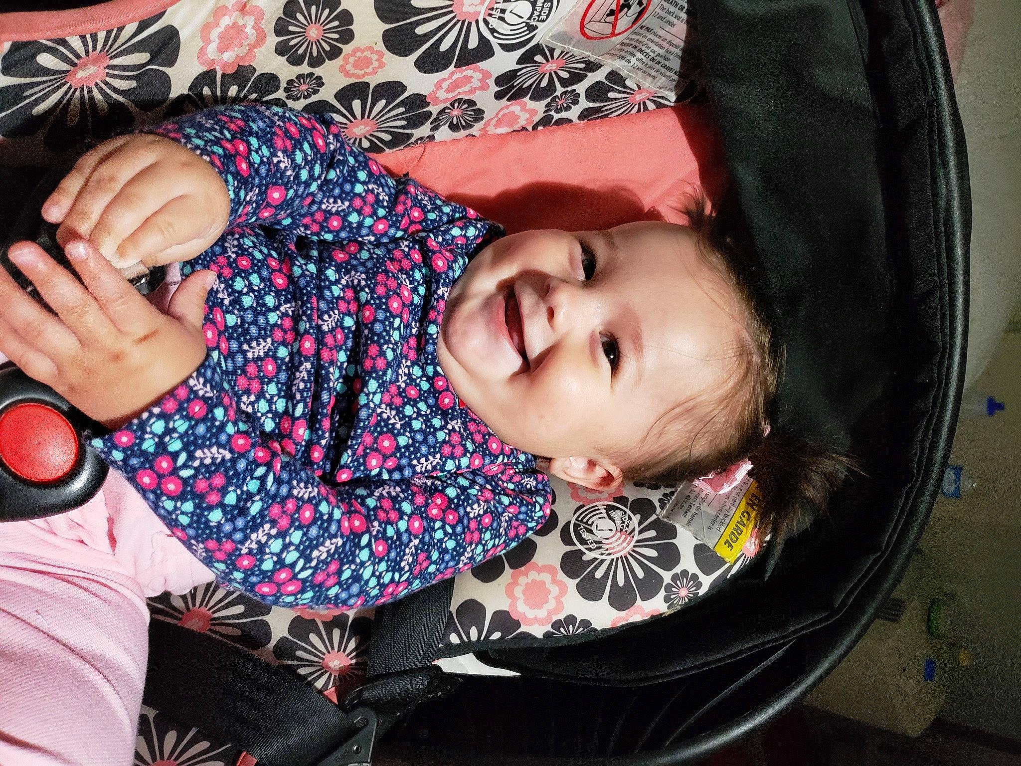 Mia Quinn is registered to the contest to win money with this photo: baby, baby_toddler_clothing, beauty, cheek, child, comfort, cool, fun, gesture, happy, joy, mouth, nail, organ, pattern, person, pink, product, sleeve, smile