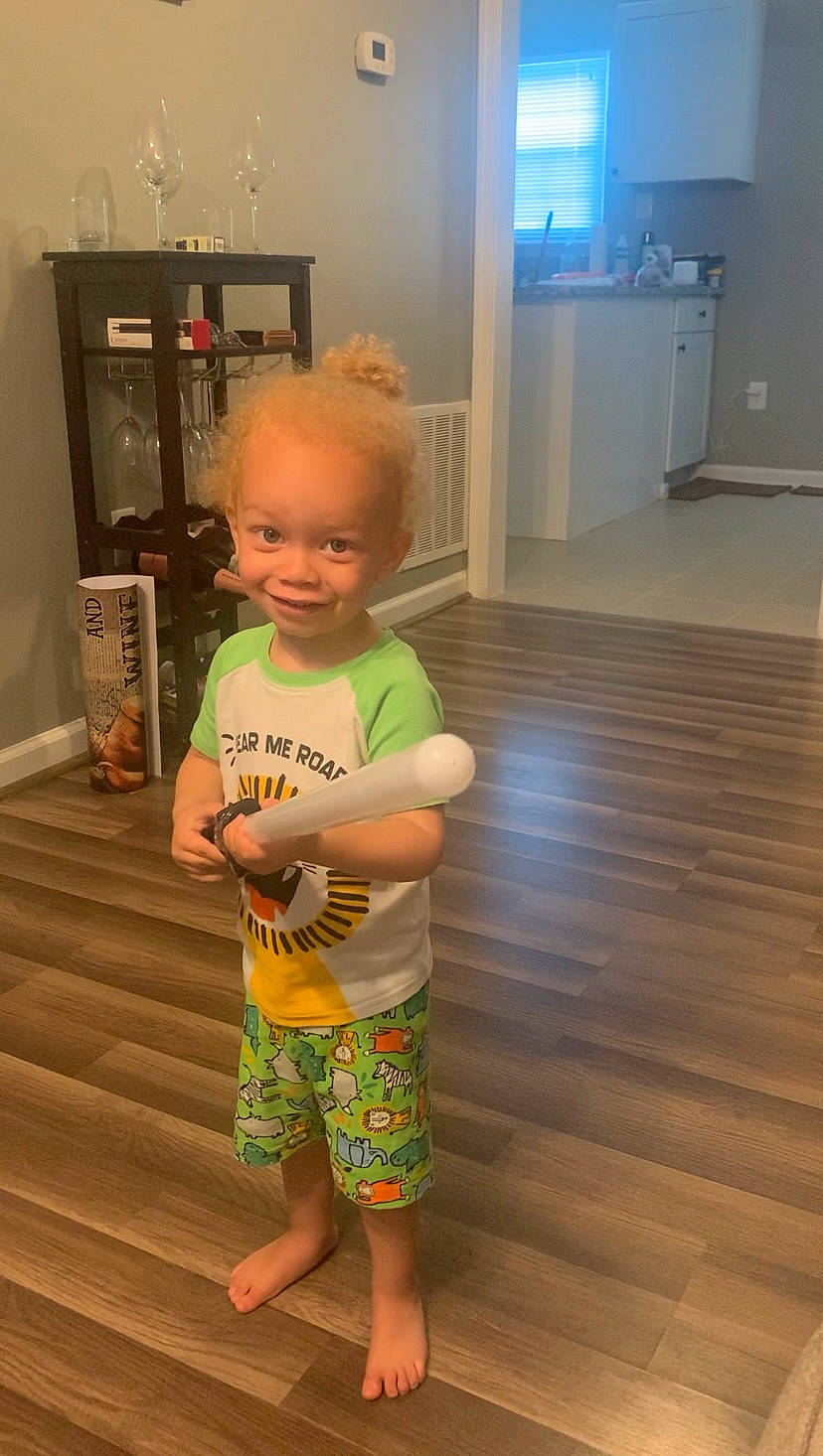 Shawn joined the competition — help win amazing prizes! baby_toddler_clothing, cabinetry, child, floor, flooring, fun, hardwood, head, home_appliance, joy, kitchen_appliance, person, refrigerator, sleeve, smile, standing, t_shirt, toddler, varnish, window