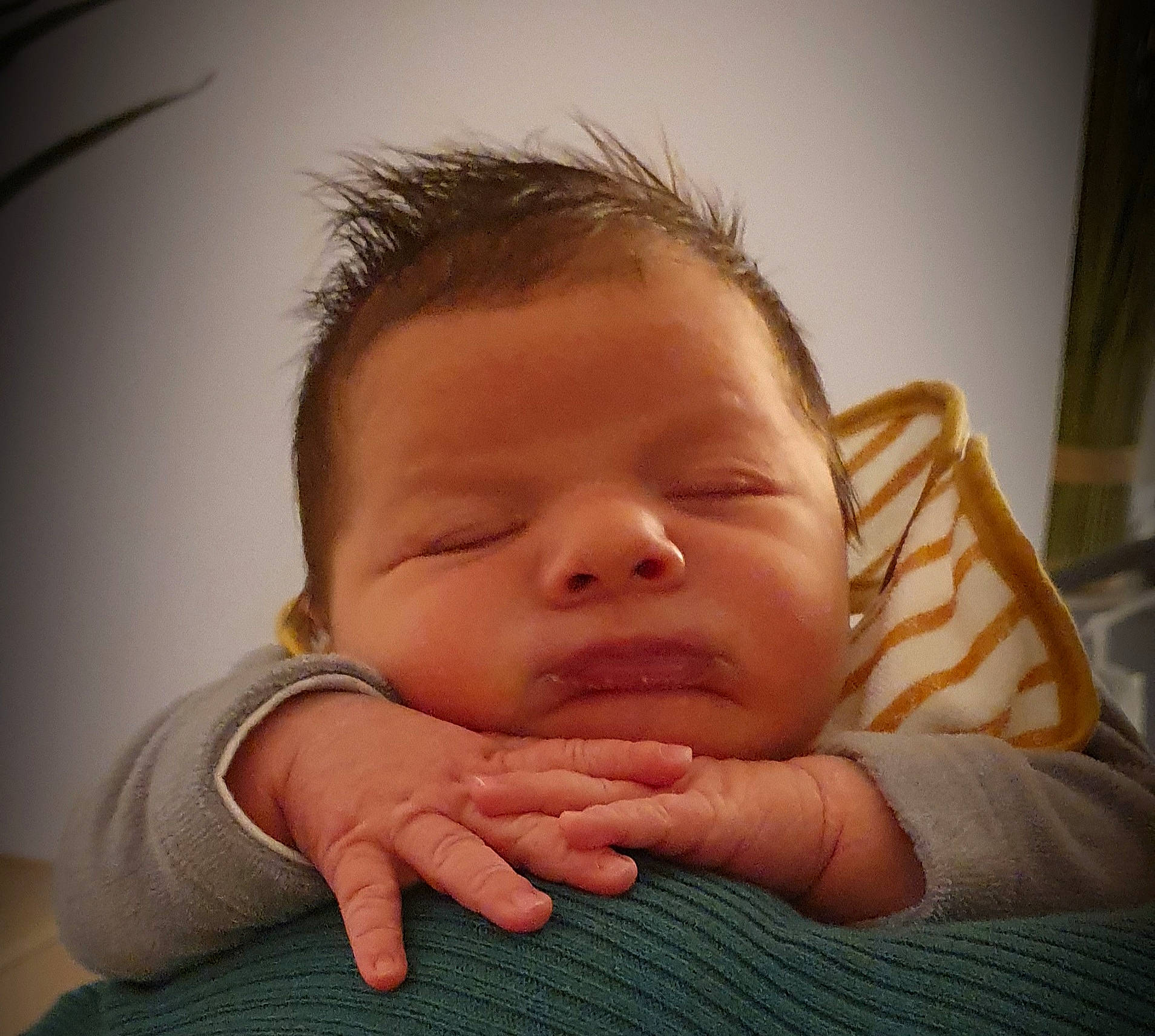 Loris participe au concours pour gagner de l'argent avec cette photo : baby, baby_sleeping, baby_toddler_clothing, cheek, chin, comfort, eyebrow, eyelash, finger, gesture, happy, iris, lip, mouth, neck, nose, person, skin, sleeve, thumb