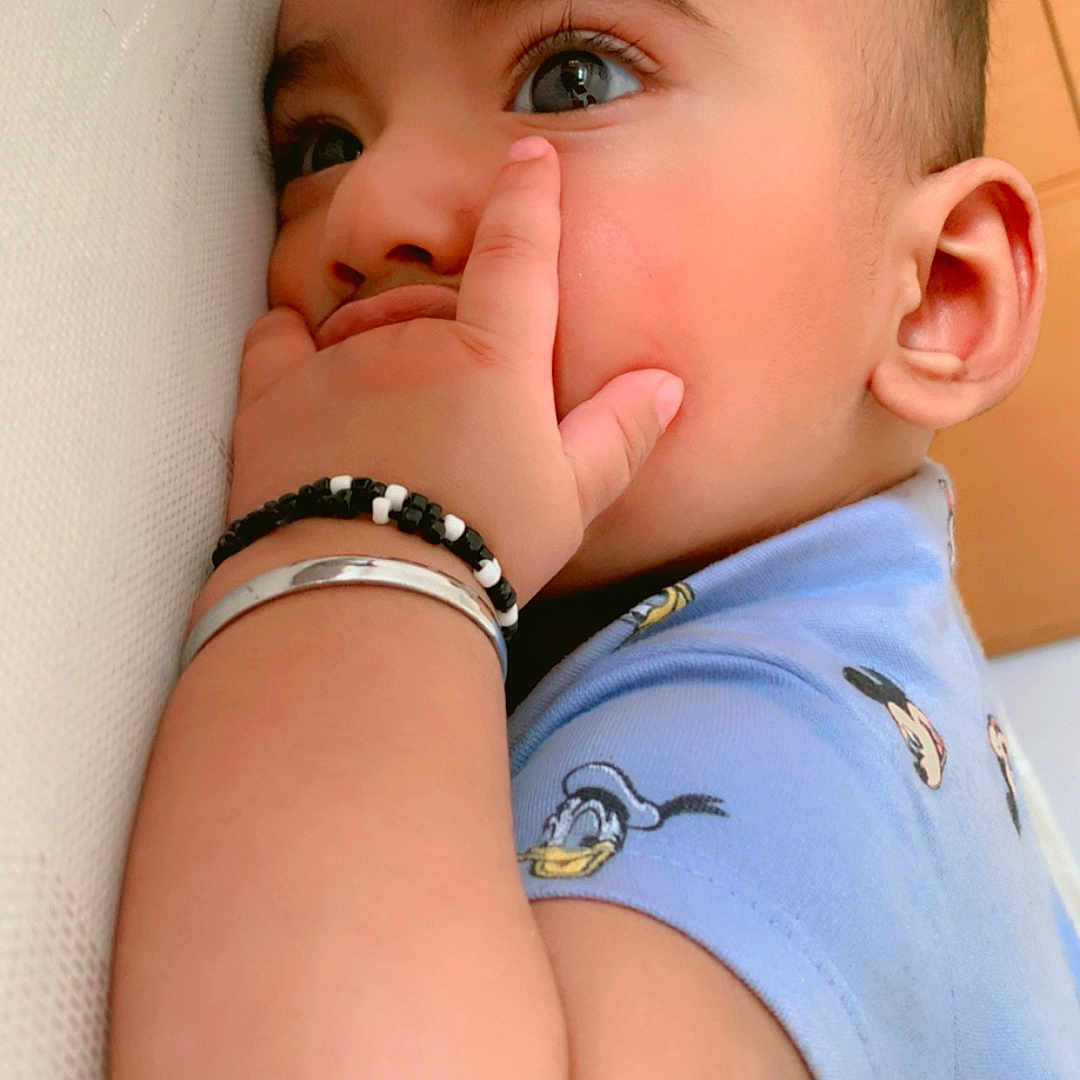 Gurjaap Singh joined the competition — help win amazing prizes! arm, baby, blue_shirt, bracelets, cartoon_characters, casual, child, closeup, comfortable, curious, cute, expression, face, hand, indoors, person, portrait, resting, skin, young