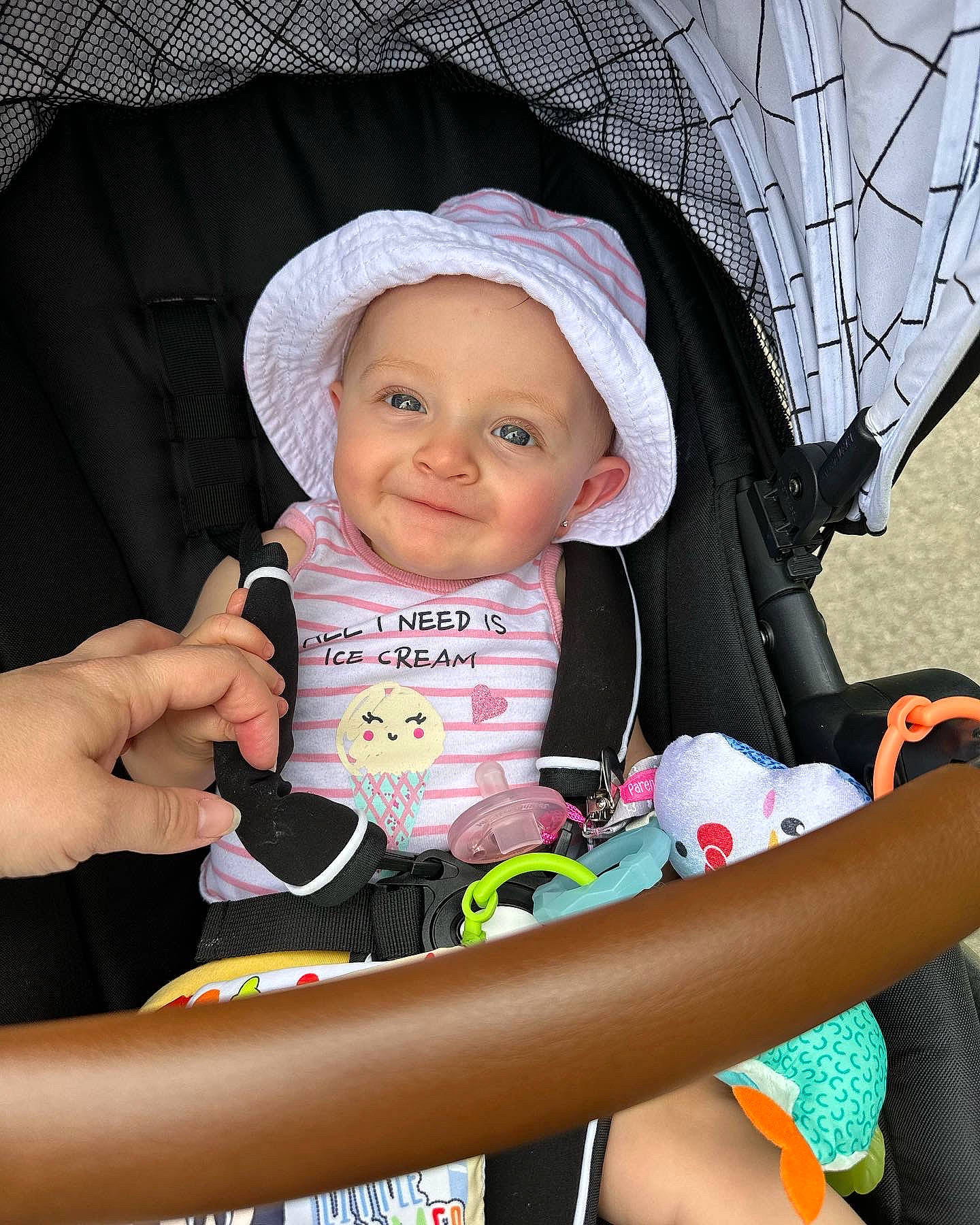 Molly joined the competition — help win amazing prizes! baby, baby_carriage, baby_products, baby_safety, baby_toddler_clothing, beauty, chair, child, comfort, fashion_accessory, fun, happy, headwear, joy, lap, person, product, sitting, skin, sleeve