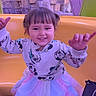 Leilanny joined the competition — help win amazing prizes! child, girl, smiling, yellow, skirt, sweater, mickey_mouse, ride, amusement_park, happy, portrait, indoor, playful, colorful_clothing, young, fun, cute, person, seated, hands_up