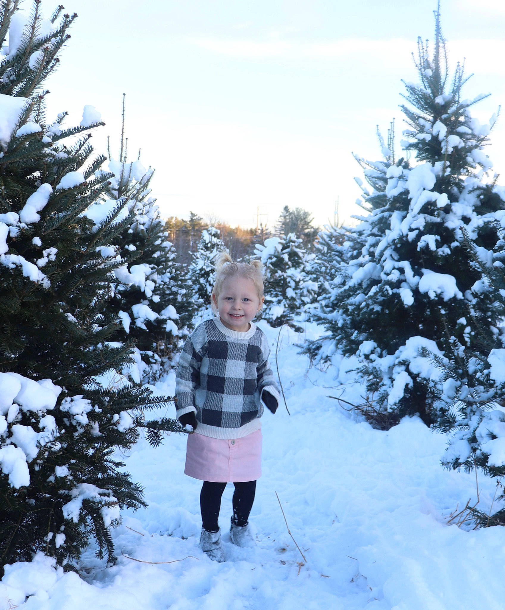 Novalie joined the competition — help win amazing prizes! cloud, event, evergreen, forest, freezing, frost, fun, ice_cap, joy, larch, people_in_nature, person, plant, sky, slope, smile, snow, standing, toddler, tree