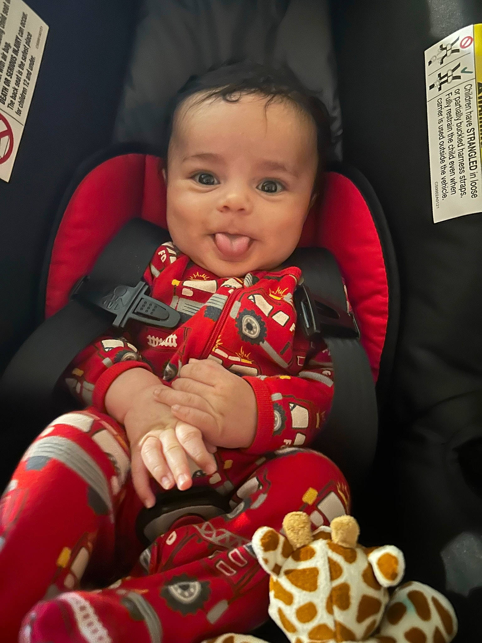 Zayn is registered to the contest to win money with this photo: baby, baby_toddler_clothing, carmine, cheek, child, comfort, event, fun, happy, head, human_body, lap, person, product, red, sitting, skin, sleeve, smile, toddler