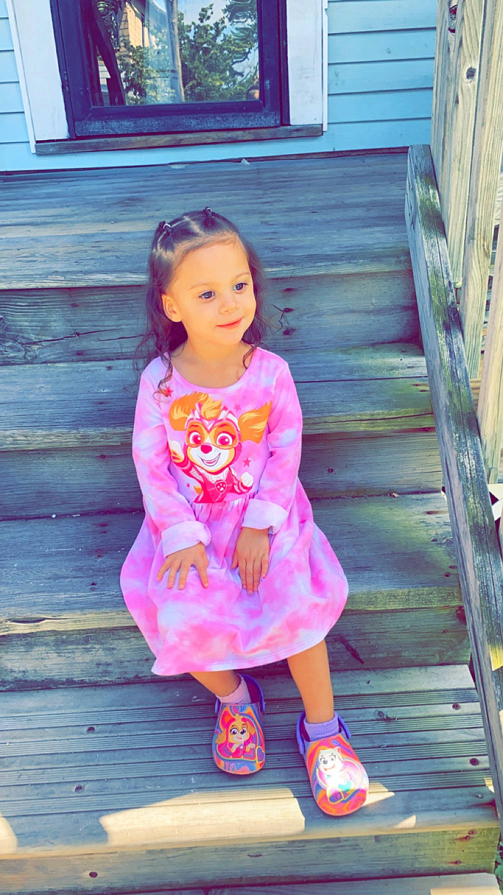 Jaliyah is registered to the contest to win money with this photo: baby_toddler_clothing, blue, clothing, dress, eye, hair, happy, head, joy, leisure, magenta, person, pink, plant, purple, skin, sleeve, smile, toddler, violet