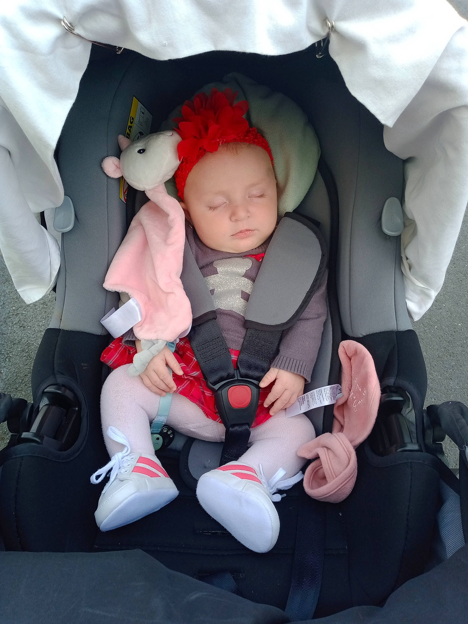 Lily-rose a rejoint le concours — aidez-le/la à gagner de superbes lots ! auto_part, baby, baby_carriage, baby_in_car_seat, baby_products, baby_toddler_clothing, car_seat, child, comfort, eye, finger, gesture, hand, human_body, lap, person, seat_belt, sitting, sleeve, toddler