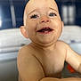 baby, smile, face, child, skin, water, bathroom, happy, teeth, closeup, head, expression, human, cute, joy, young, infant, portrait, eyes, arm