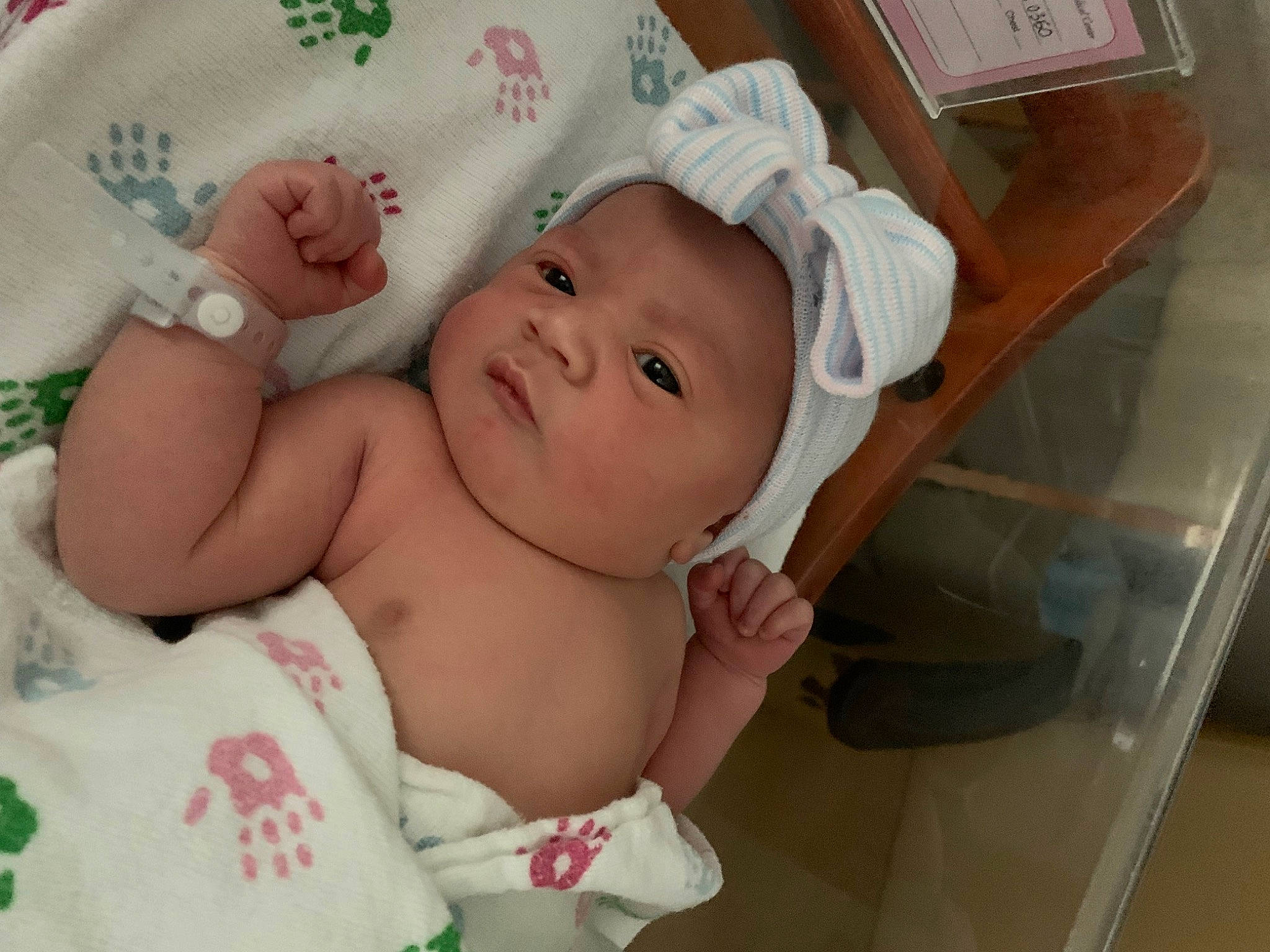 Nevaeh joined the competition — help win amazing prizes! abdomen, baby, baby_products, baby_toddler_clothing, cap, cheek, child, comfort, eye, eyelash, happy, hat, headgear, headwear, linens, nail, pattern, person, room, skin