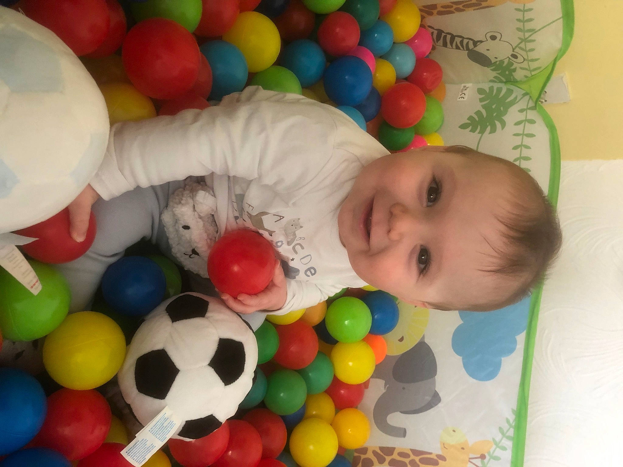 Jayj is registered to the contest to win money with this photo: baby, baby_playing_with_toys, baby_products, baby_toddler_clothing, baby_toys, ball_pit, balloon, child, event, fun, happy, infant_bed, joy, party_supply, people, person, plastic, play, product, smile
