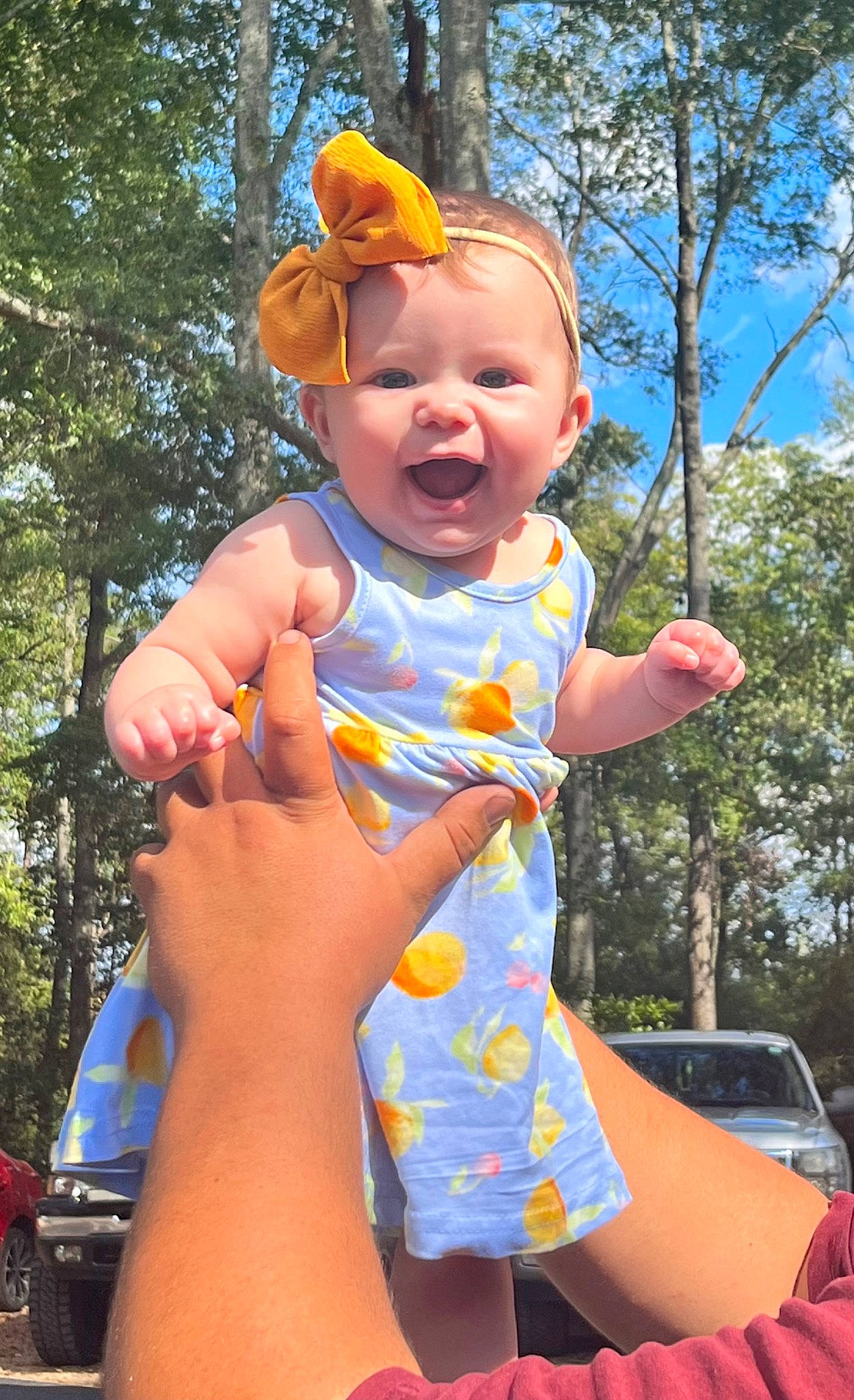 Savannah joined the competition — help win amazing prizes! baby, baby_toddler_clothing, child, dress, event, fun, gesture, grass, happy, leisure, people_in_nature, person, pink, recreation, sky, smile, summer, thumb, toddler, tree