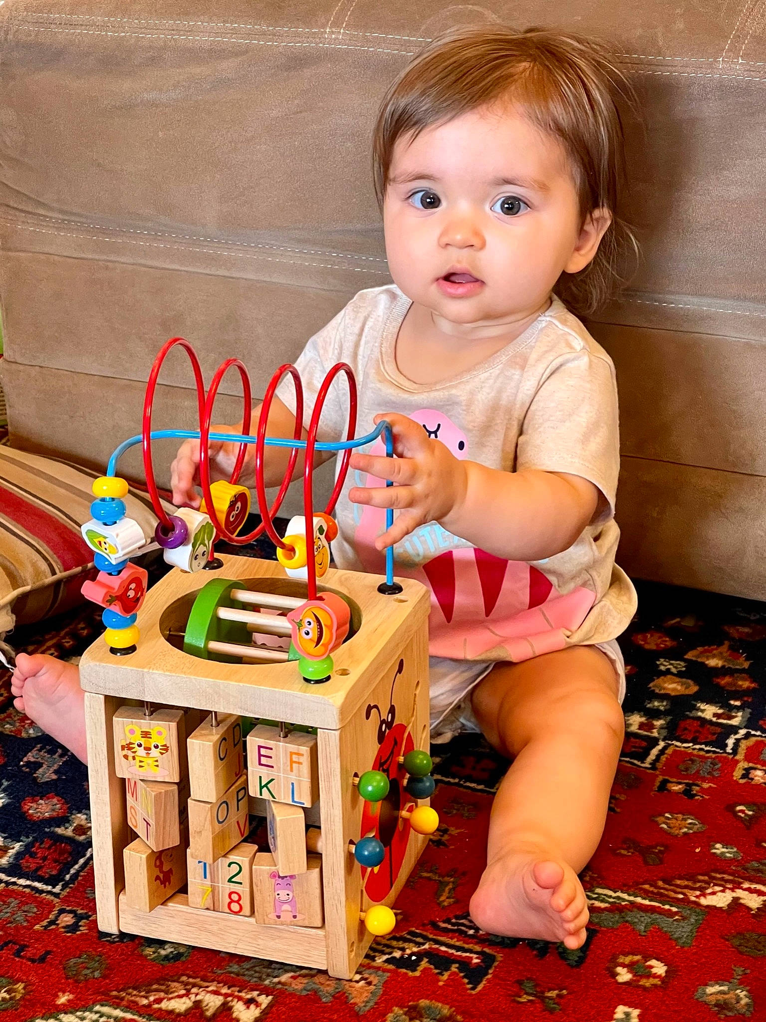 Esperanza joined the competition — help win amazing prizes! baby, baby_toddler_clothing, chair, child, event, flooring, foot, fun, happy, holiday, human_leg, person, play, room, sitting, sweetness, thigh, toddler, toy, toy_vehicle