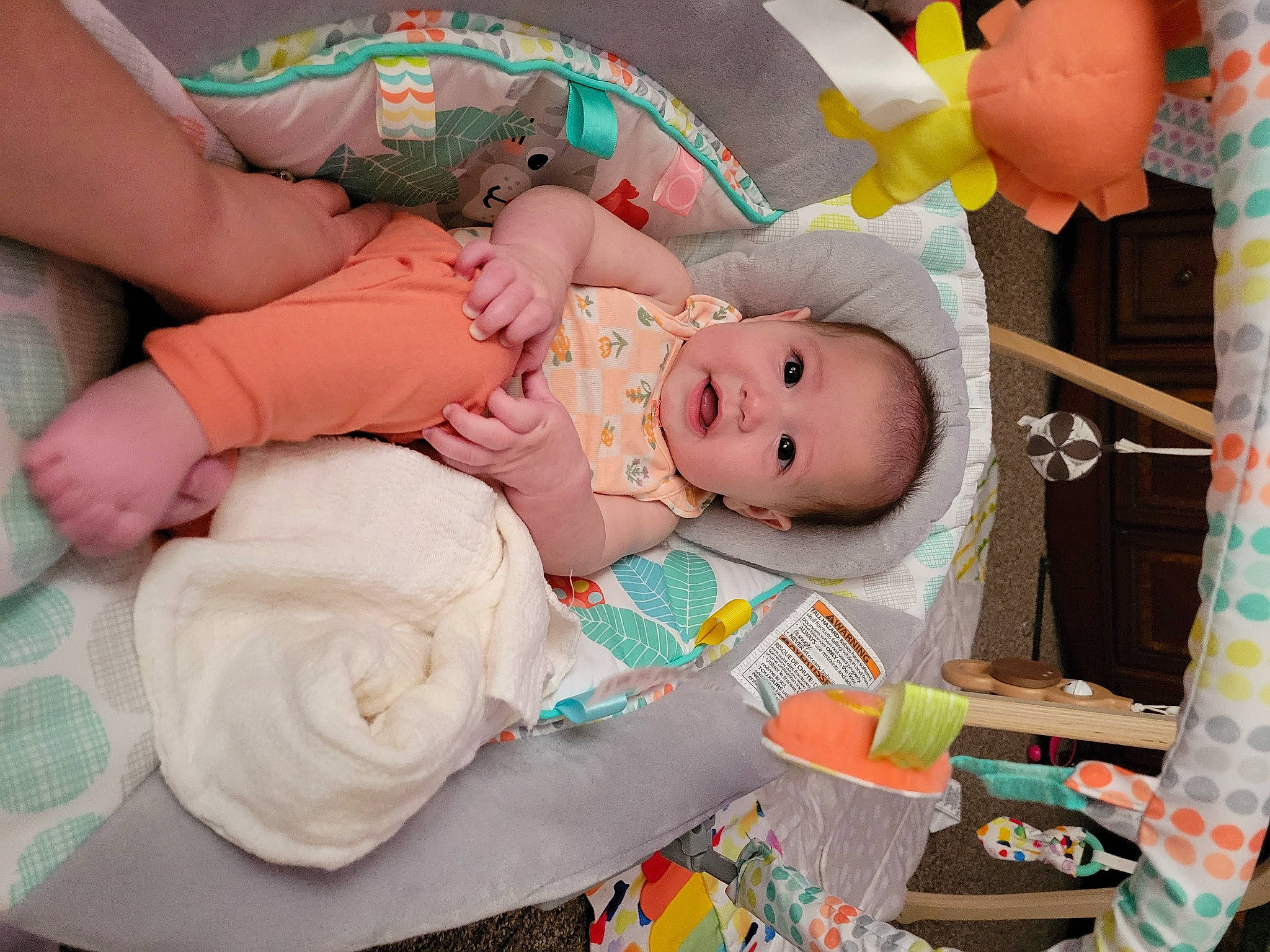 Isabella joined the competition — help win amazing prizes! baby, baby_products, baby_toddler_clothing, child, comfort, event, happy, hat, linens, person, pink, room, skin, smile, textile, toddler, toy