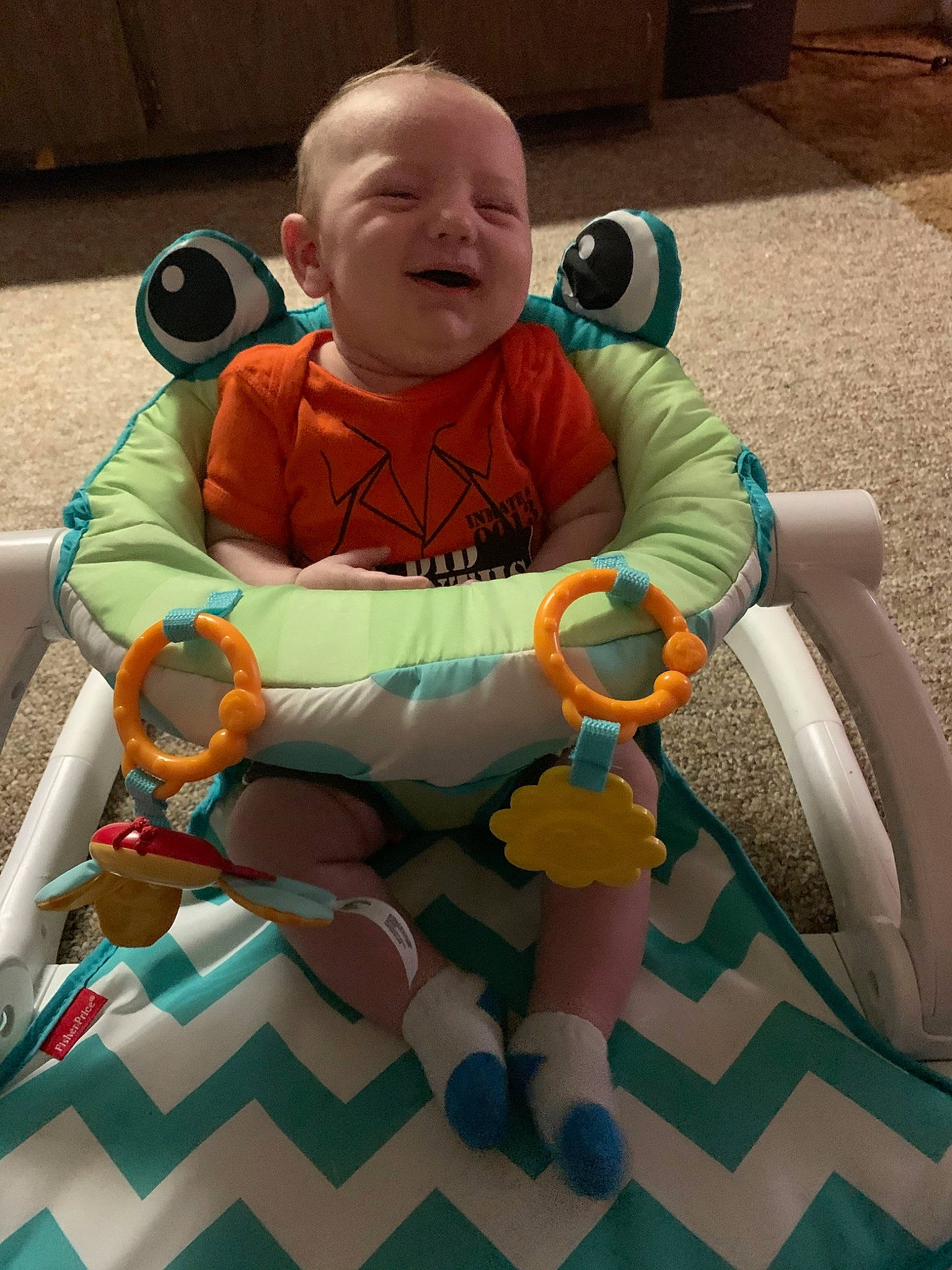 Anderson is registered to the contest to win money with this photo: baby, baby_products, baby_toys, child, person, sitting, toddler, toy