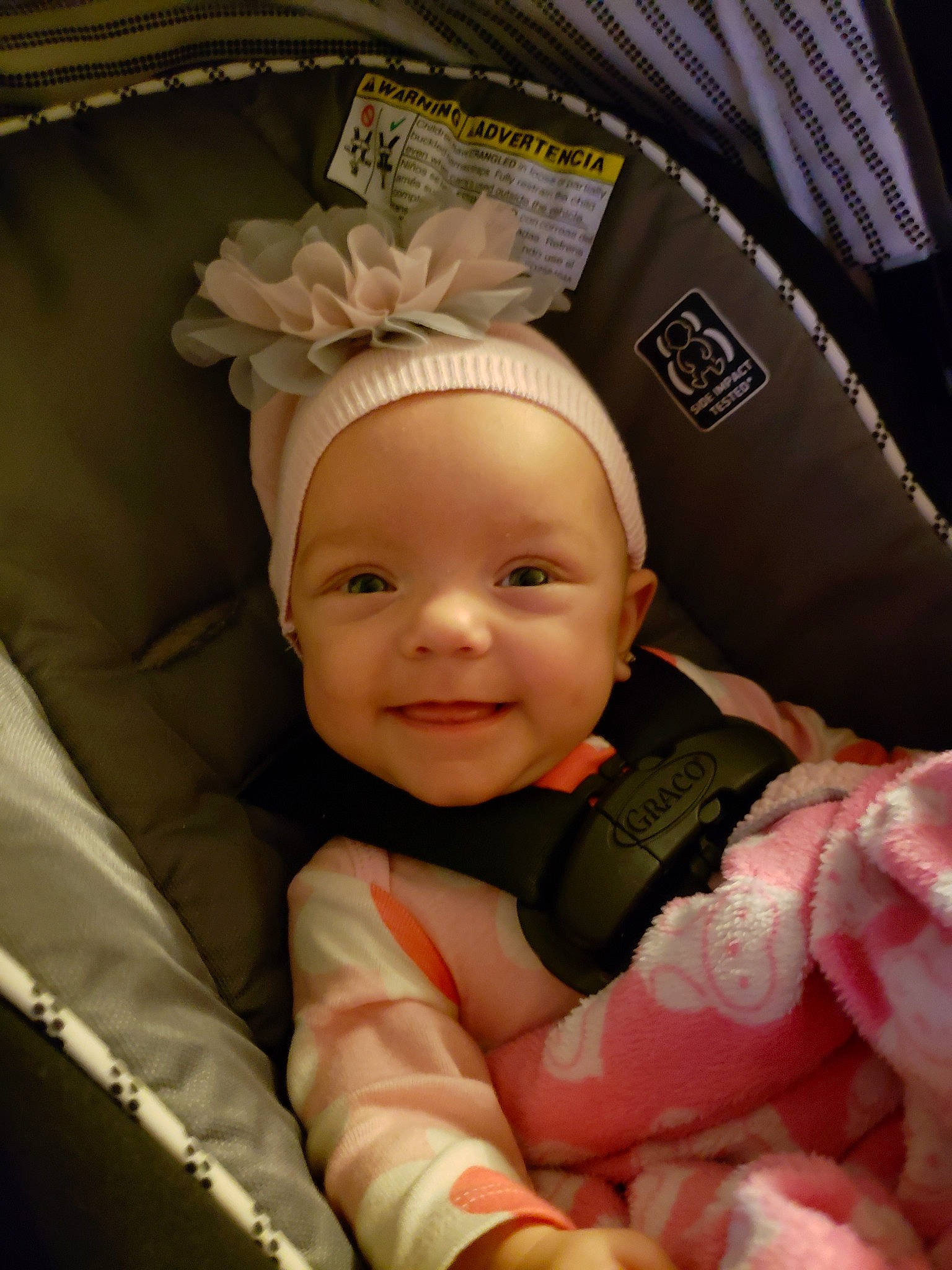 Kailey joined the competition — help win amazing prizes! cheek, child, ear, eye, girl, infant, joy, person, pink, product, skin, smile, toddler