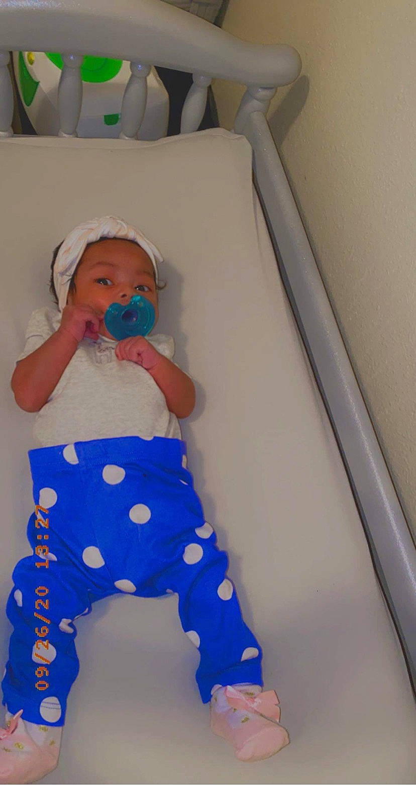 Kehlani joined the competition — help win amazing prizes! baby, baby_products, baby_safety, baby_toddler_clothing, baby_toys, infant_bed, nightwear, overall, pajamas, person, plastic, polka_dot, product