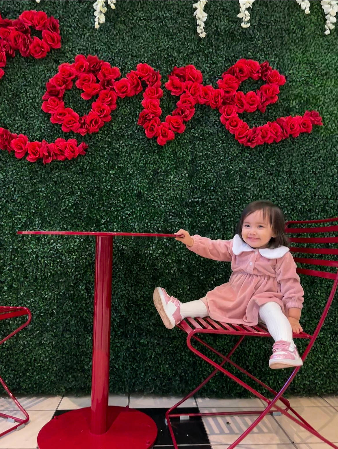 Emma joined the competition — help win amazing prizes! balloon, beauty, dress, flower, font, fun, grass, happy, human_body, joy, line, magenta, pattern, person, petal, photograph, pink, plant, red, textile