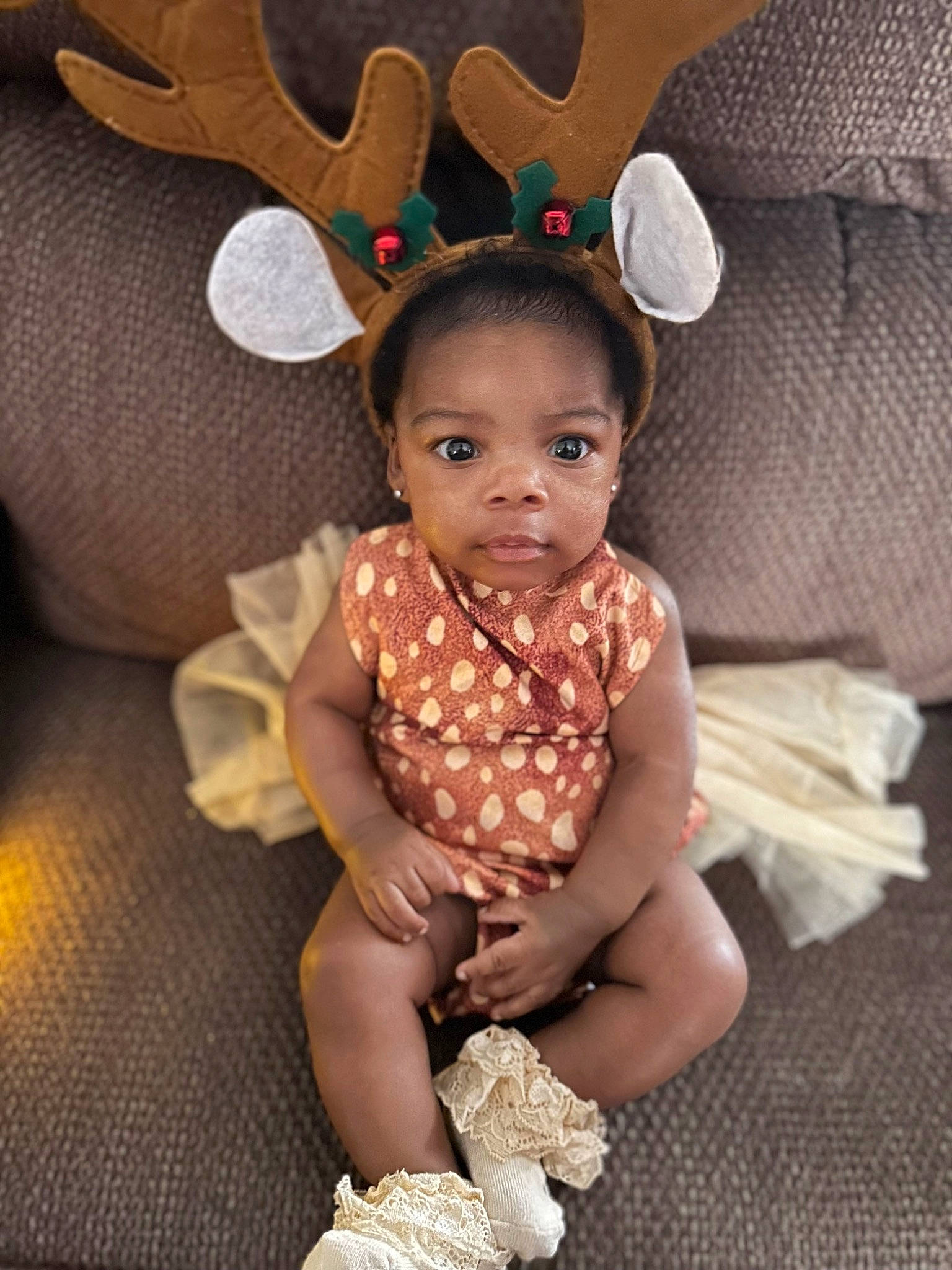 Zivia joined the competition — help win amazing prizes! baby, baby_toddler_clothing, cheek, child, dress, face, fashion_accessory, flooring, happy, head, human_body, human_leg, iris, jewellery, person, sitting, skin, sleeve, sock, toddler