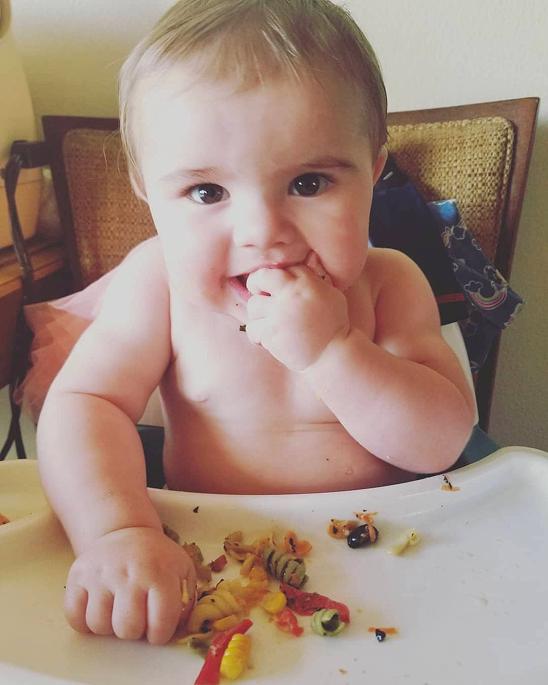 Radley joined the competition — help win amazing prizes! baby, baby_food, baby_playing_with_food, cheek, child, comfort_food, eating, face, finger, food, hand, lip, mouth, nose, person, skin, sweetness, thumb, toddler