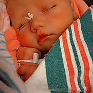 Lydia Bree joined the competition — help win amazing prizes! baby, sleeping, blanket, striped_blanket, butterfly, newborn, infant, face, hand, soft, cute, cozy, rest, peaceful, wrapped, closeup, indoors, child, portrait, skin