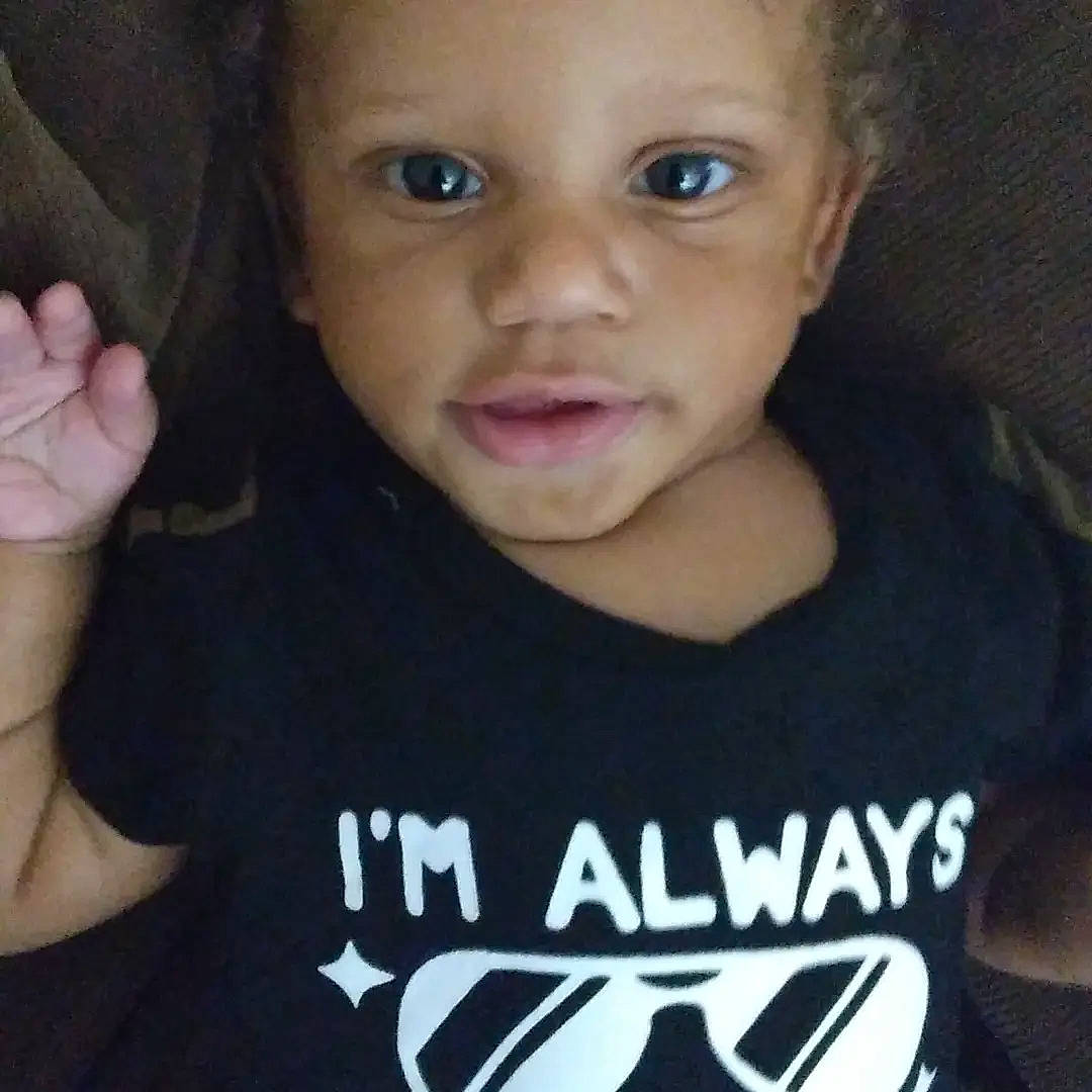 Devontrey Da'Kyng is registered to the contest to win money with this photo: cheek, chin, ear, eye, eyebrow, eyelash, forehead, gesture, hand, happy, iris, jaw, joint, lip, mouth, neck, nose, organ, person, skin