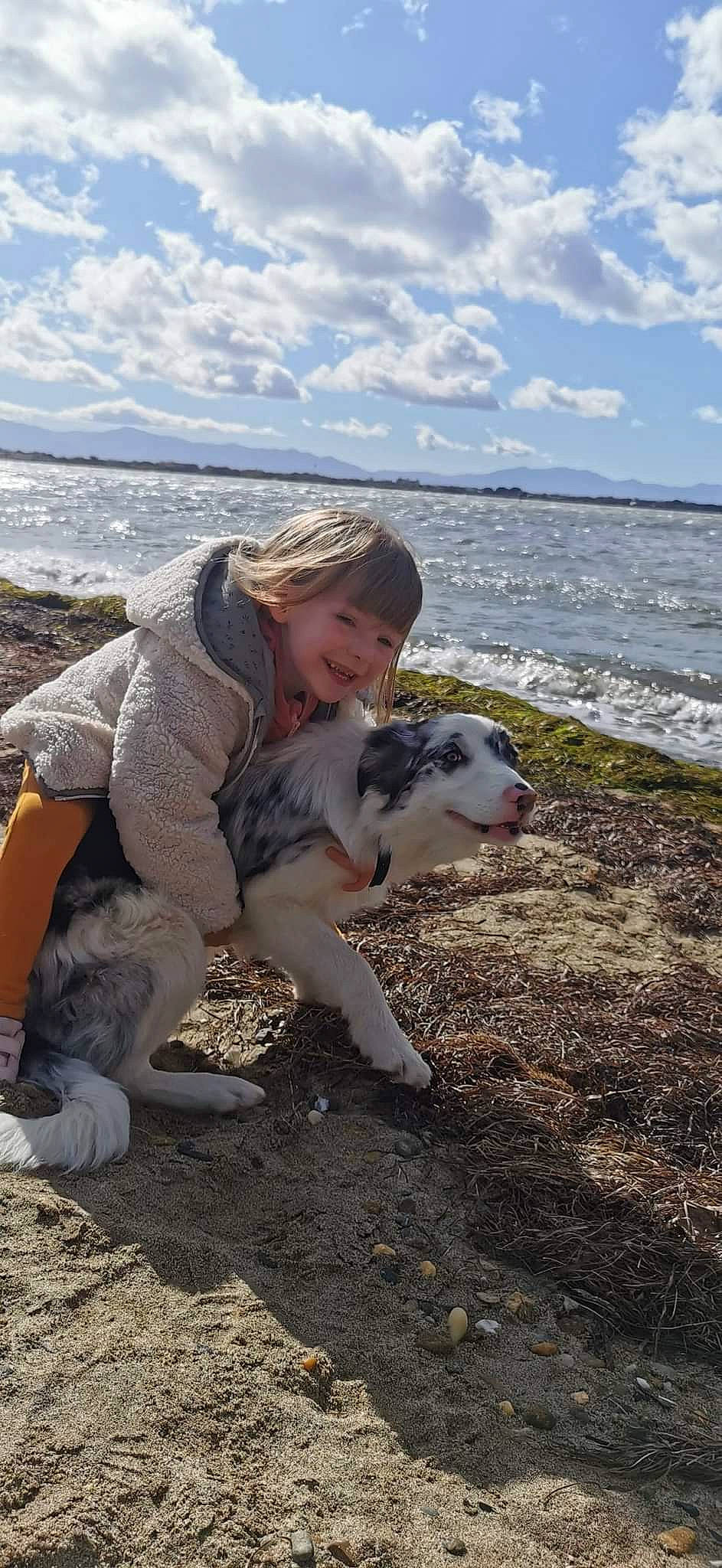 Lyna a rejoint le concours — aidez-le/la à gagner de superbes lots ! beach, carnivore, cloud, companion_dog, dog, dog_breed, fun, happy, joy, lake, landscape, mammal, ocean, person, sand, shore, sky, smile, soil, water