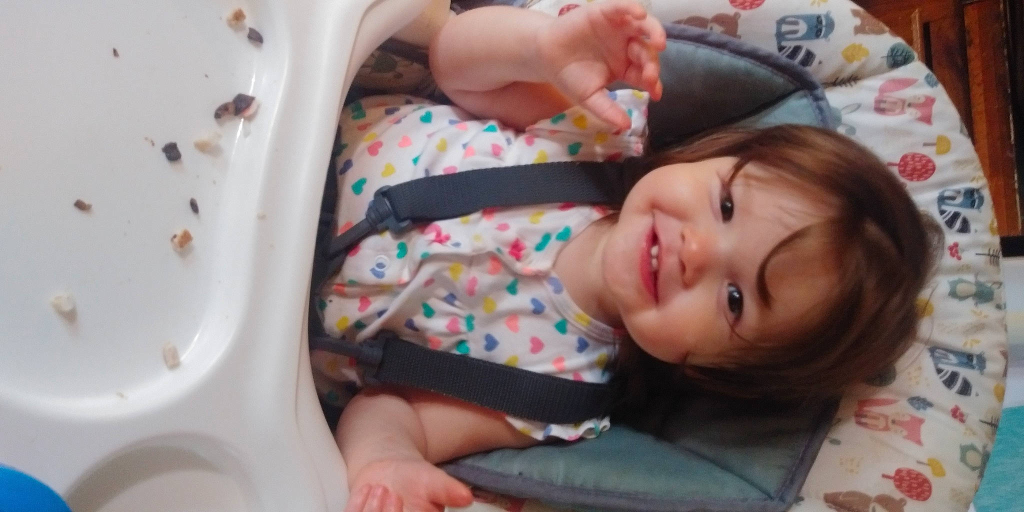 Zelda joined the competition — help win amazing prizes! baby, baby_toddler_clothing, car_seat, cheek, child, comfort, finger, fun, happy, human_leg, lip, mouth, nail, nose, person, pink, room, skin, smile, thigh