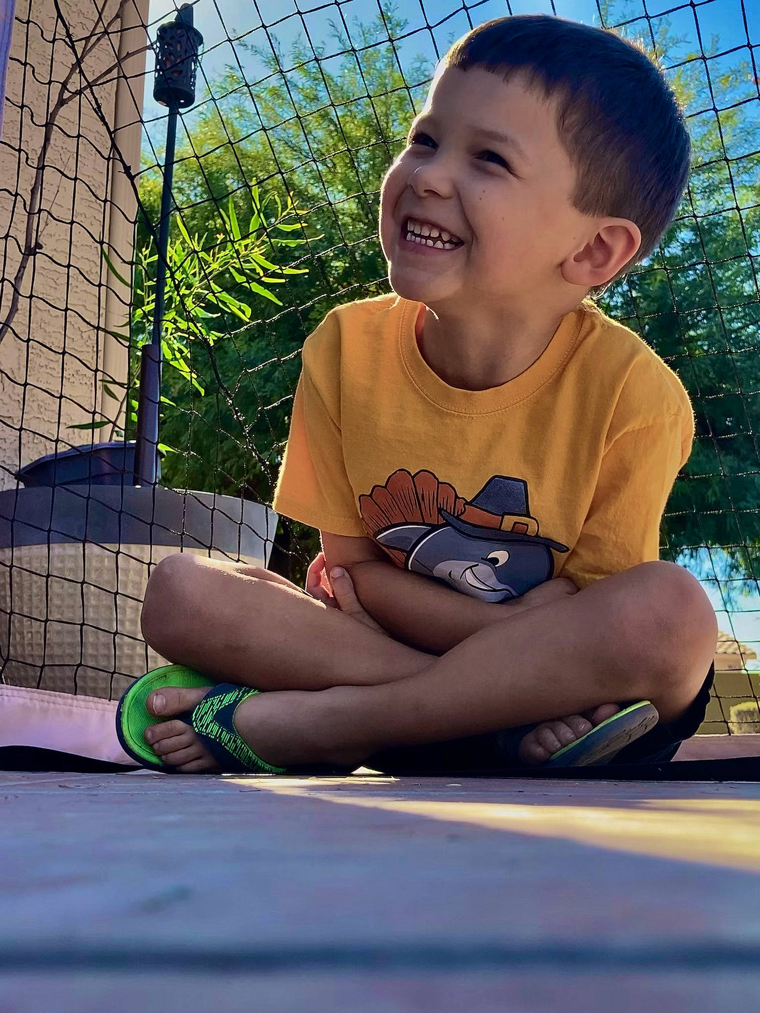 Jacob joined the competition — help win amazing prizes! baby_toddler_clothing, child, electric_blue, eye, facial_expression, finger, fun, grass, happy, joy, knee, leg, leisure, person, recreation, sky, smile, sneakers, t_shirt, thigh