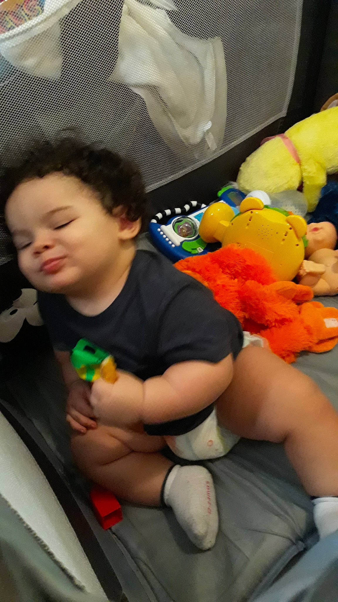 Rene is registered to the contest to win money with this photo: baby, child, person, play, stuffed_toy, toddler, toy