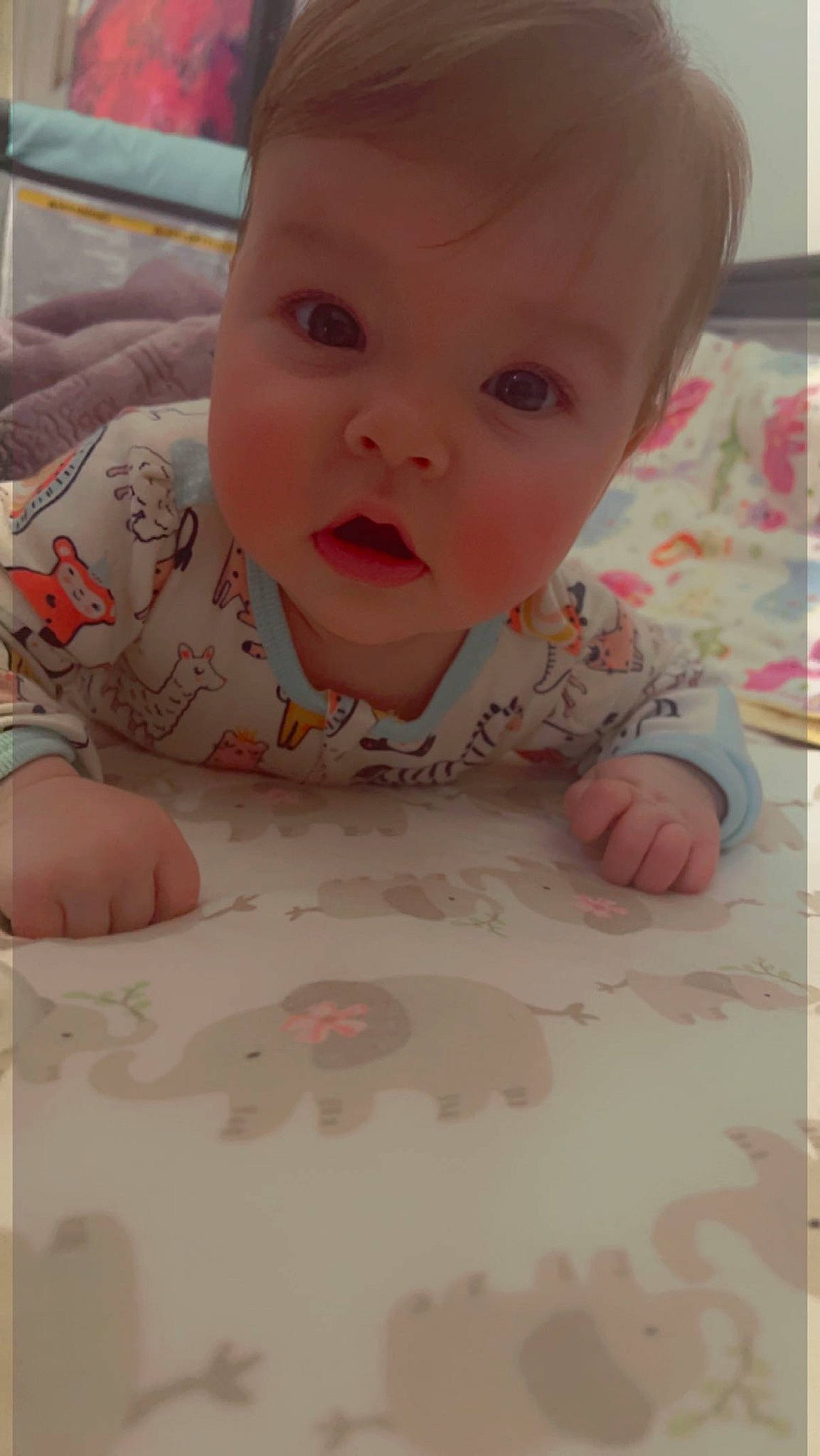 Lucía is registered to the contest to win money with this photo: arm, baby, baby_safety, baby_toddler_clothing, cheek, chin, comfort, eye, eyebrow, hand, iris, lip, mouth, nose, person, pink, skin, sleeve, smile, toddler