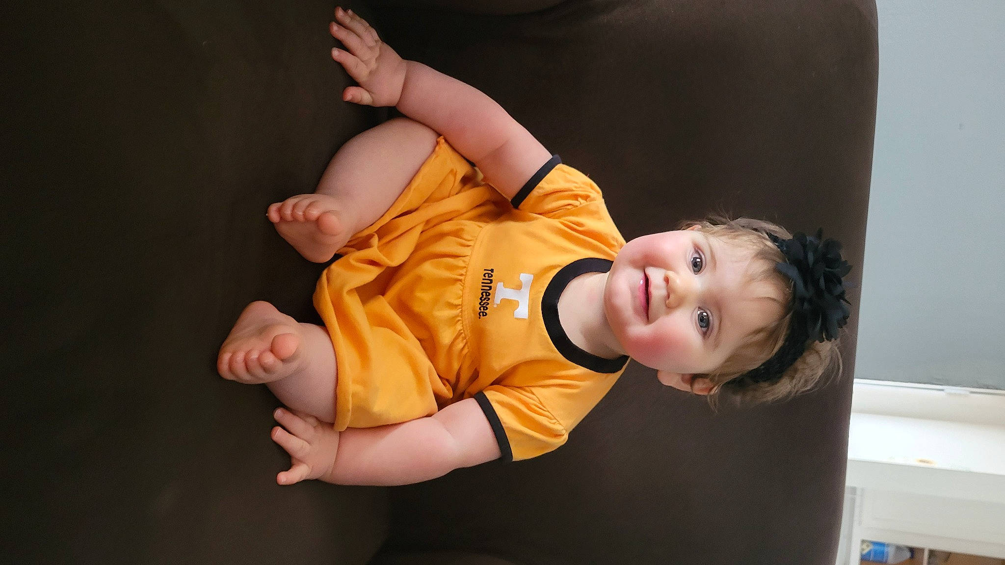 Aubrey joined the competition — help win amazing prizes! abdomen, baby, baby_toddler_clothing, child, collar, comfort, elbow, entertainment, flash_photography, fun, gesture, happy, joy, person, sitting, sleeve, smile, thumb, toddler, wrist