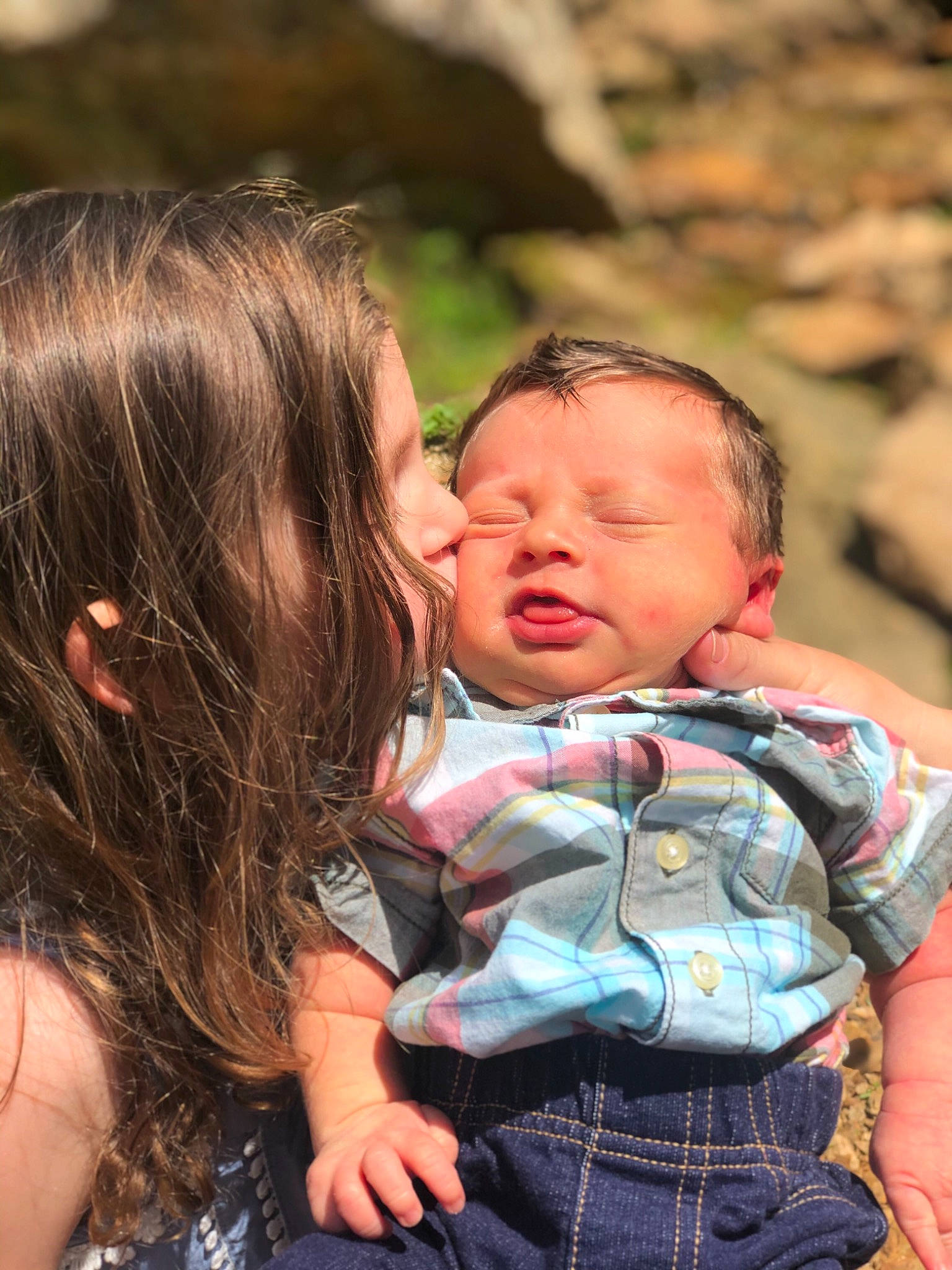 Lonnie joined the competition — help win amazing prizes! baby, child, gesture, happy, hug, interaction, people, person, sibling, smile, toddler