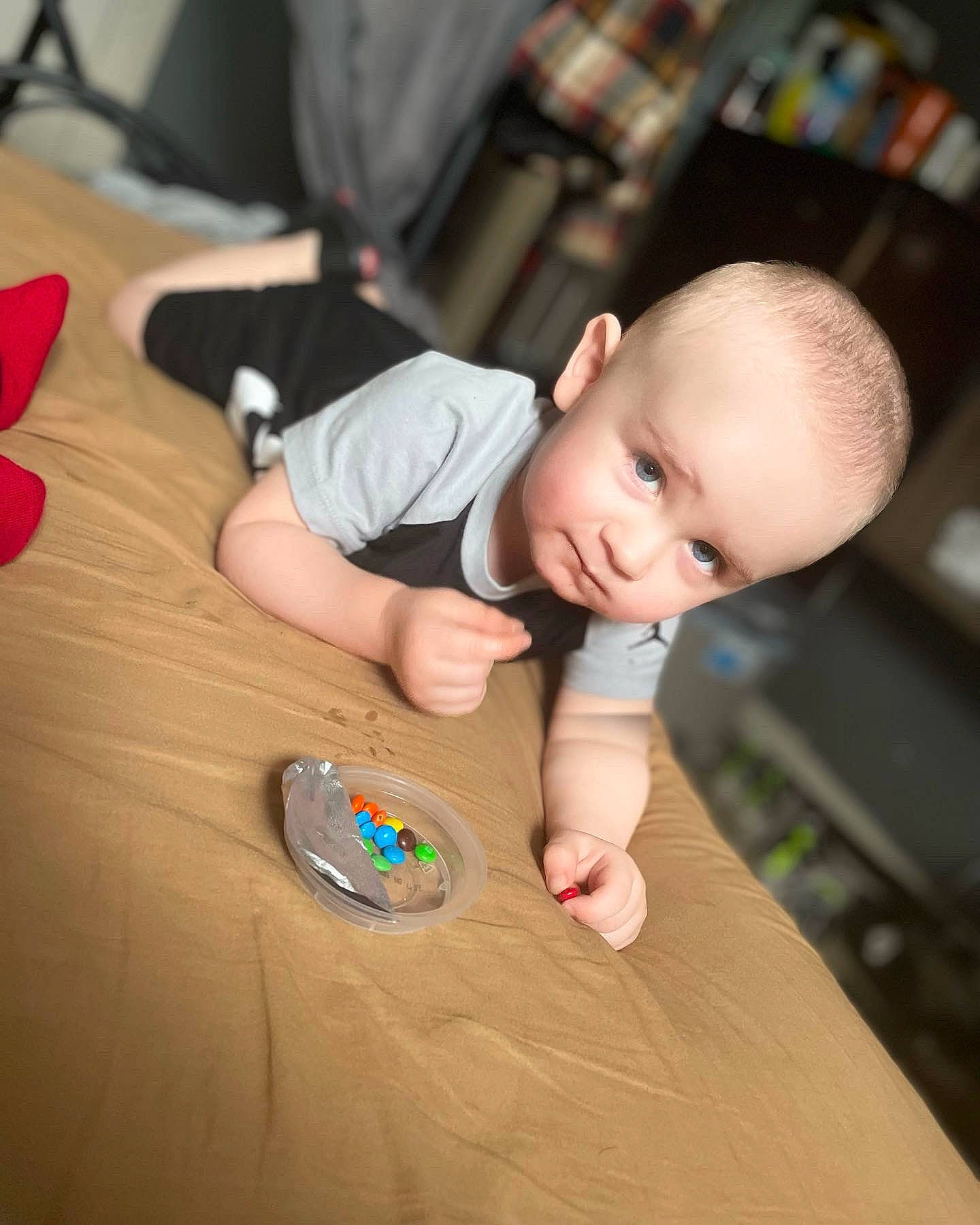Kannon joined the competition — help win amazing prizes! baby, baby_toddler_clothing, cheek, child, comfort, finger, floor, flooring, fun, happy, hardwood, nail, person, play, room, sitting, skin, thumb, toddler, wood