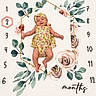 baby, infant, smiling, floral_outfit, headband, milestone_blanket, numbers, months, flowers, pink_hexagon, lying_down, happy, cute, child, portrait, skin, arms, legs, head, baby_photography