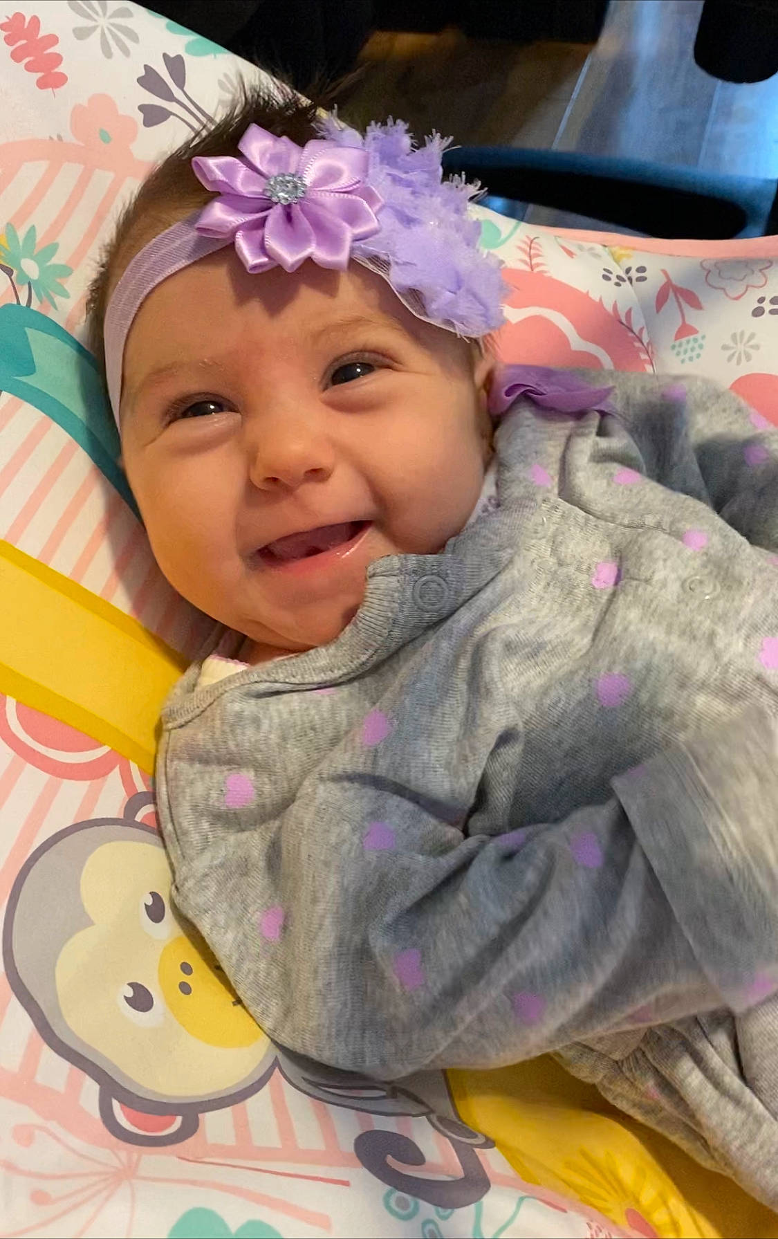 Kynslee is registered to the contest to win money with this photo: baby, baby_toddler_clothing, cheek, child, chin, event, eye, eyebrow, happy, headwear, iris, magenta, nose, person, pink, product, purple, skin, sleeve, smile