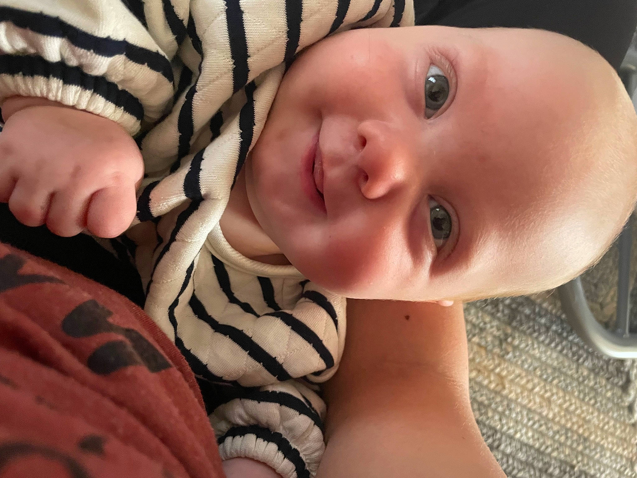 Hadley joined the competition — help win amazing prizes! arm, baby, baby_toddler_clothing, cheek, eye, eyebrow, eyelash, face, finger, flash_photography, gesture, hand, happy, iris, joy, lip, mouth, neck, nose, person