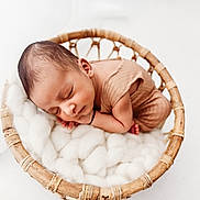 Vaayu joined the competition — help win amazing prizes! newborn, baby, sleeping, basket, soft, fluffy, white, cozy, infant, cute, resting, peaceful, portrait, child, skin, hands, head, natural_light, minimalist, warm