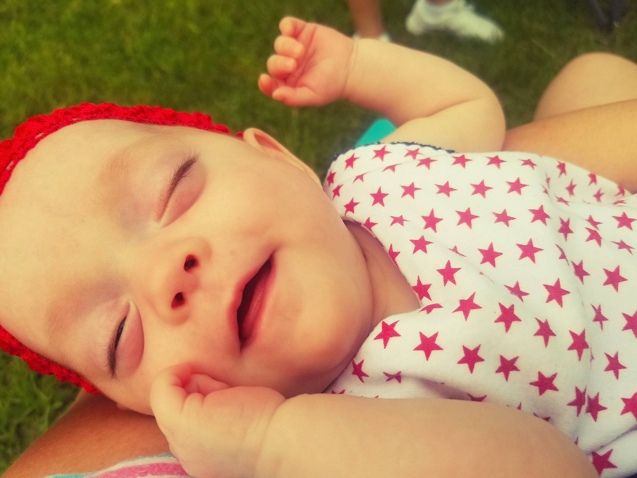 Vivian joined the competition — help win amazing prizes! arm, baby, beauty, cheek, child, chin, close_up, eye, face, finger, grass, hand, head, lip, mouth, nail, nose, person, pink, skin