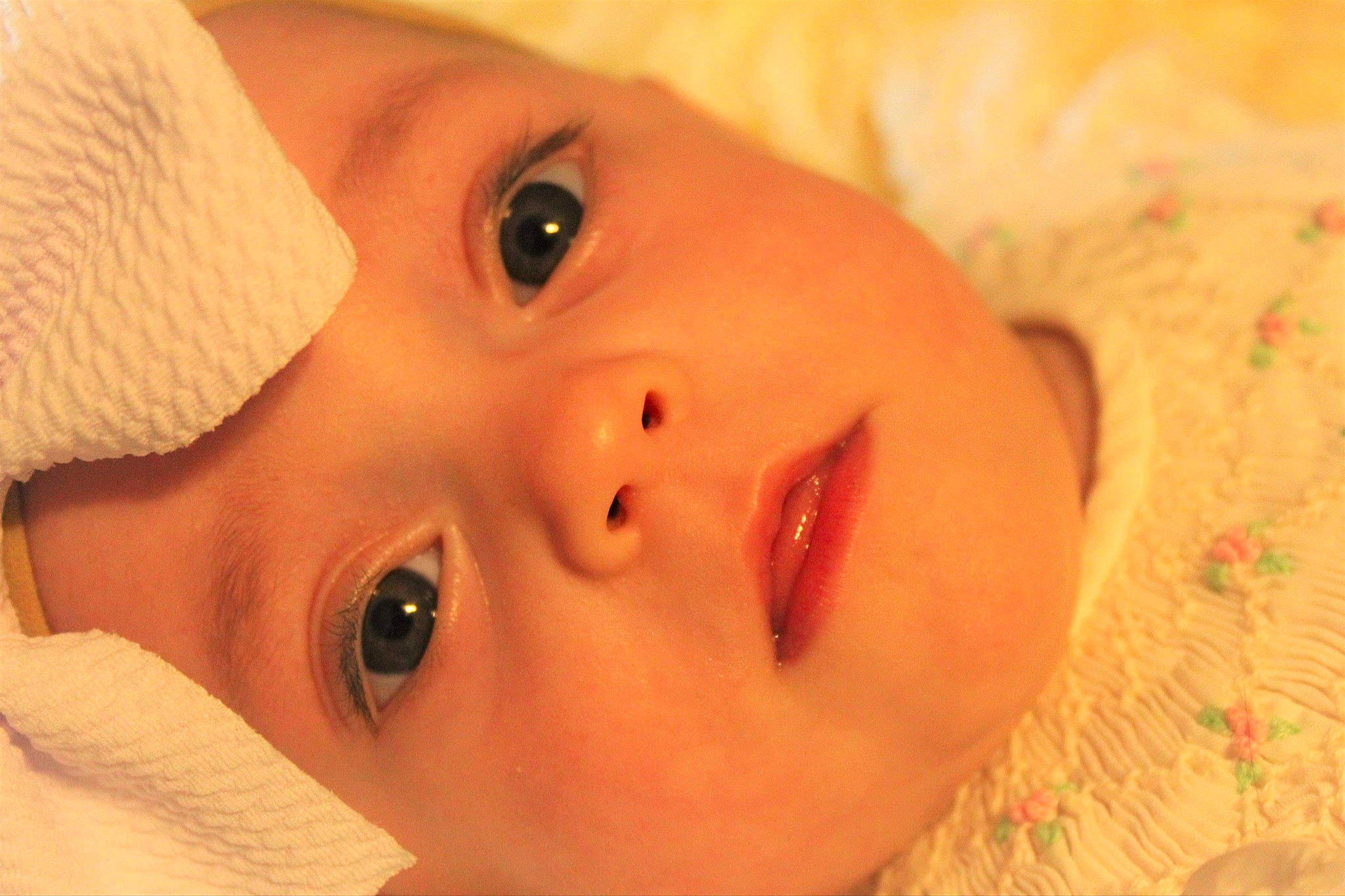 Vivian is registered to the contest to win money with this photo: baby, cheek, child, chin, close_up, ear, eye, eyebrow, eyelash, face, head, headwear, lip, mouth, nose, person, photography, portrait_photography, skin, smile