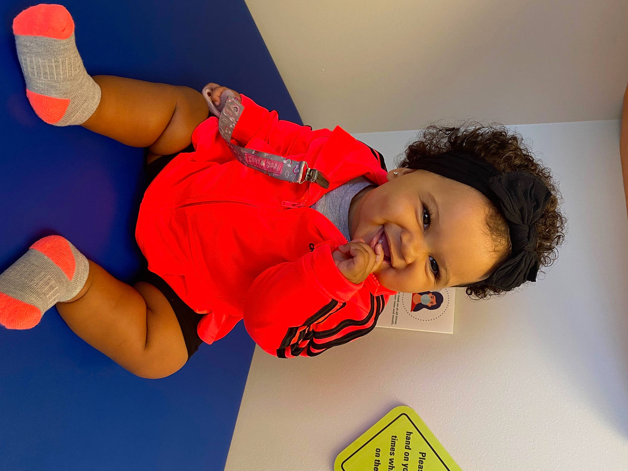 Mariah joined the competition — help win amazing prizes! arm, child, elbow, electric_blue, fun, gesture, happy, human_body, human_leg, joint, knee, orange, person, shorts, sleeve, smile, sportswear, t_shirt, thigh, toddler