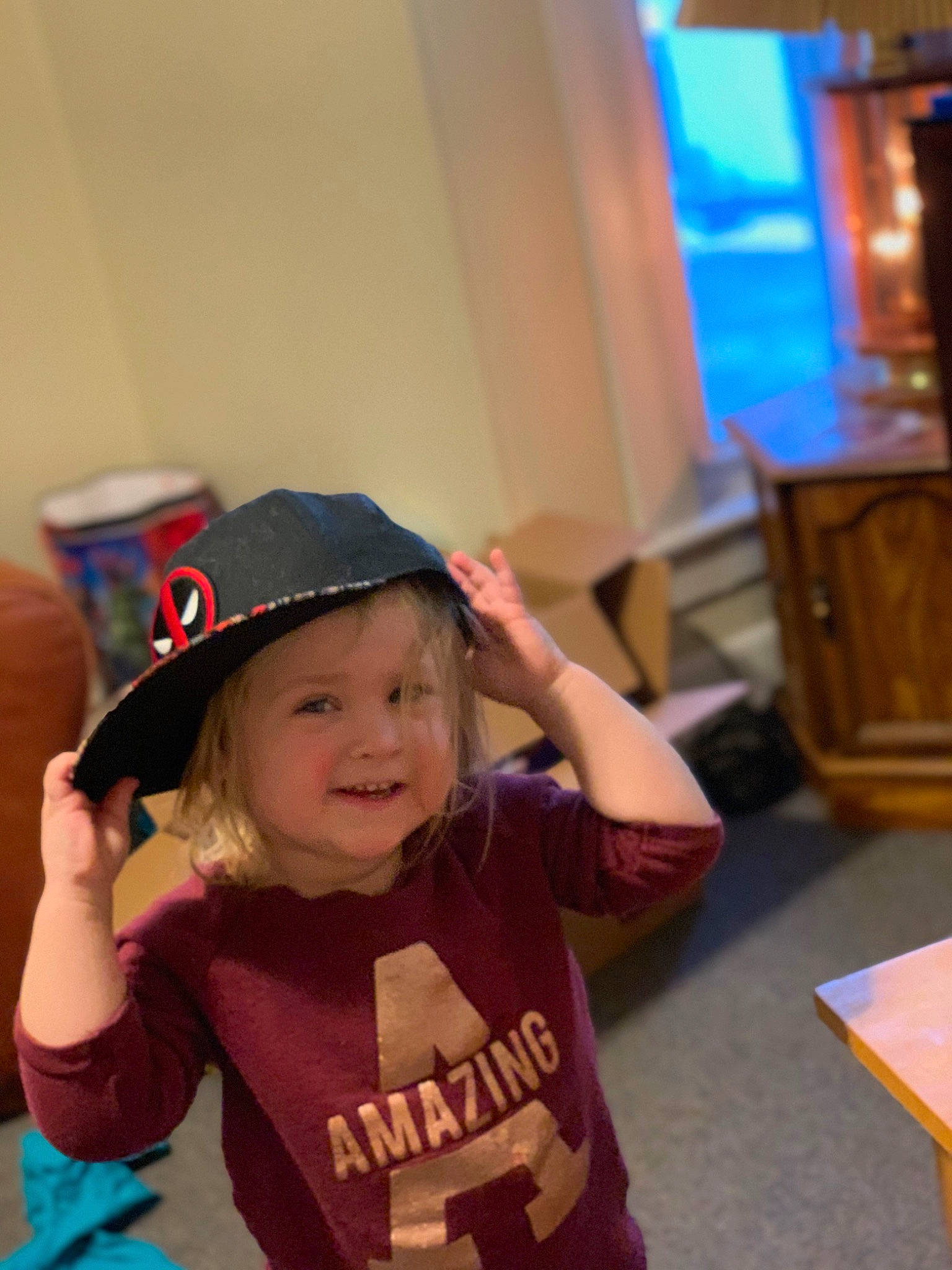 Layla joined the competition — help win amazing prizes! child, fashion_accessory, fun, hat, headgear, headwear, joy, person, smile, toddler