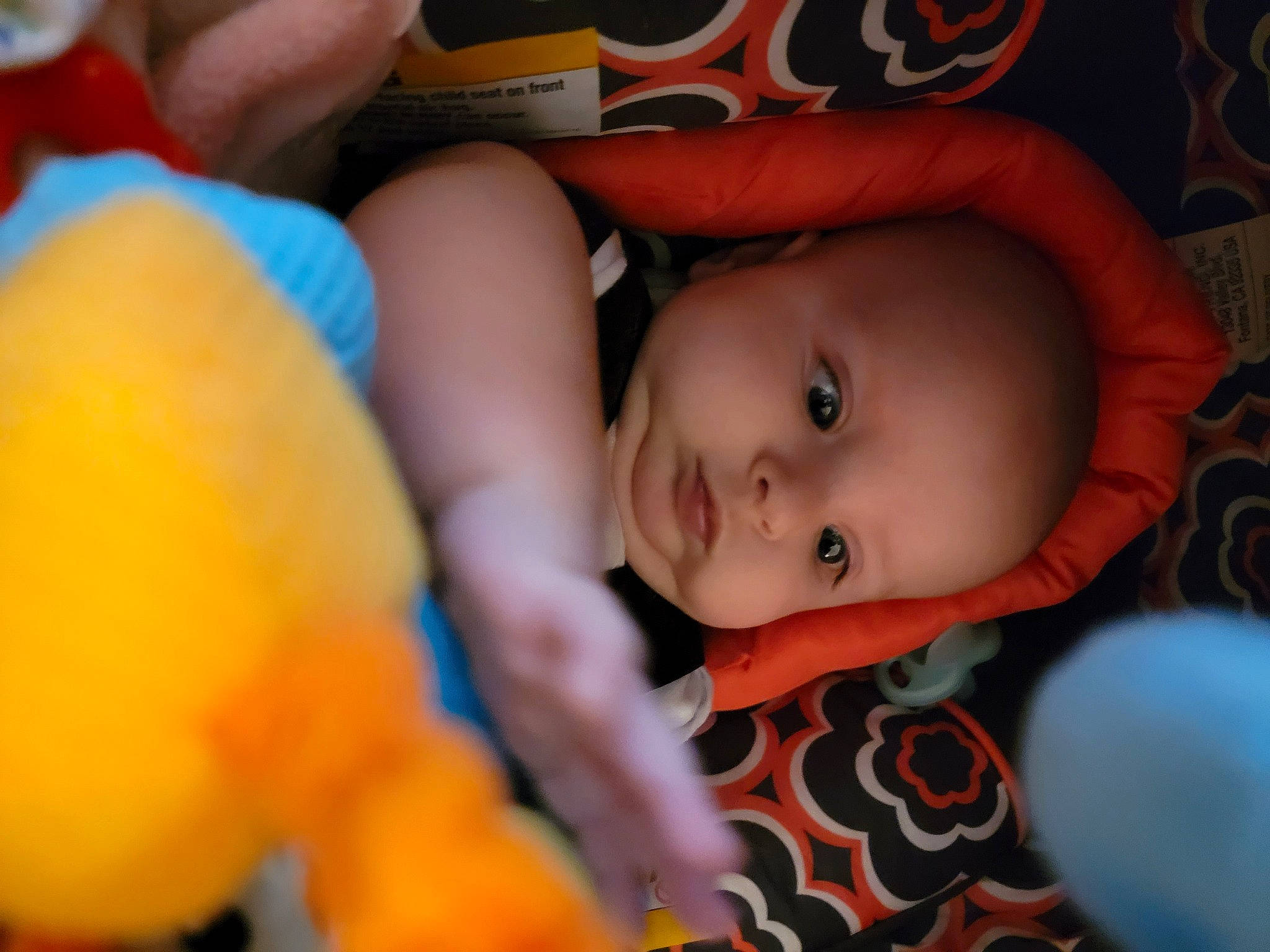 Dekklynn joined the competition — help win amazing prizes! baby, cheek, chin, eye, eyebrow, face, happy, head, headgear, iris, lip, mammal, mouth, nose, orange, person, product, skin, smile, textile